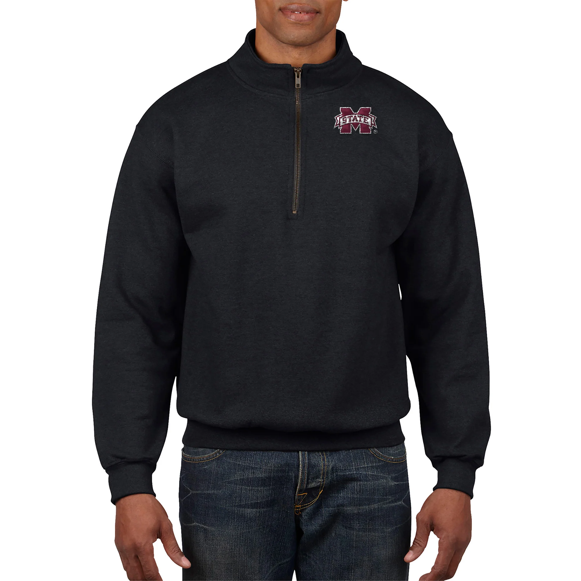 Mississippi State Bulldogs Primary Logo LC EMB QZip - Black - Image 3