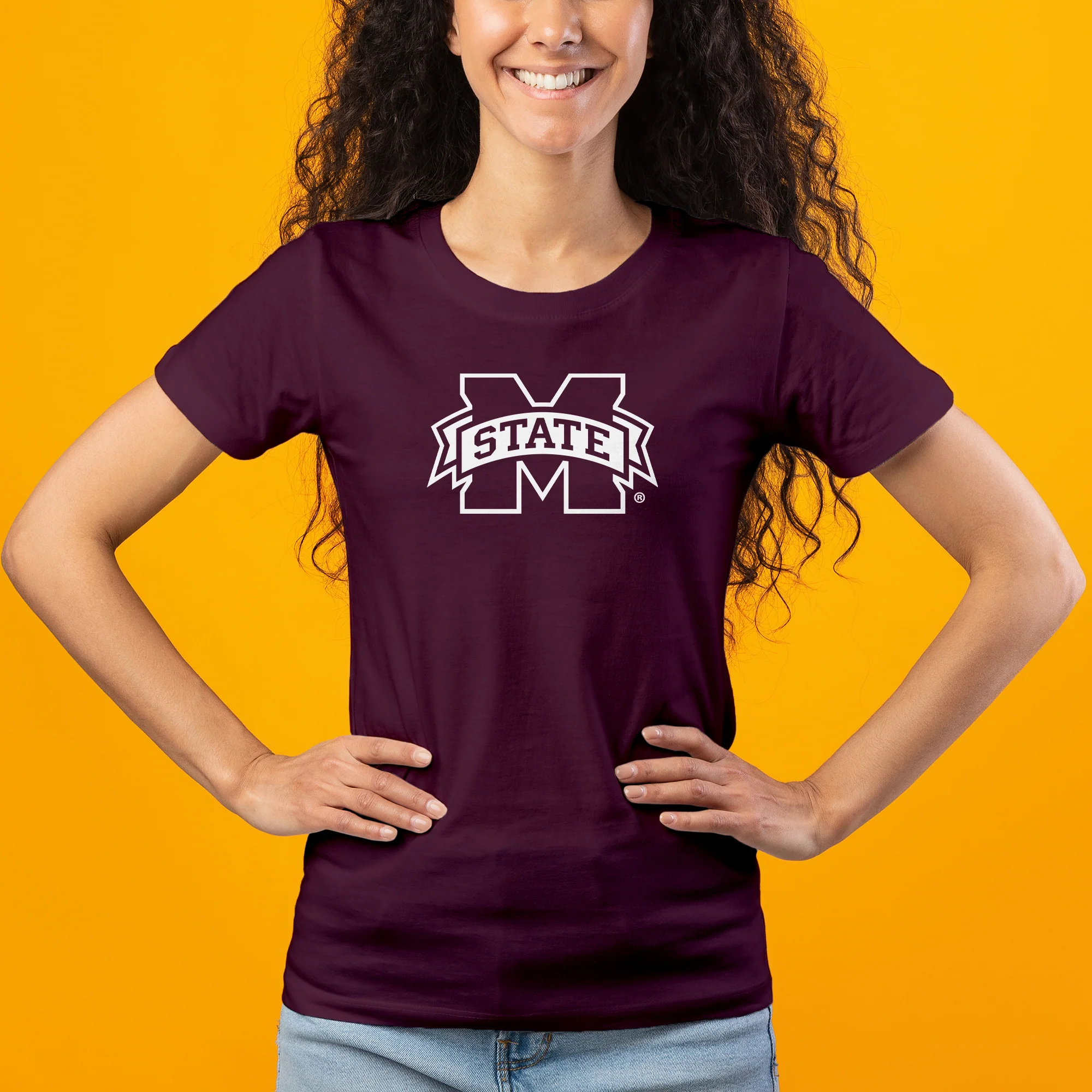 Mississippi State Bulldogs Primary Logo Women's T-Shirt - Maroon - Image 3