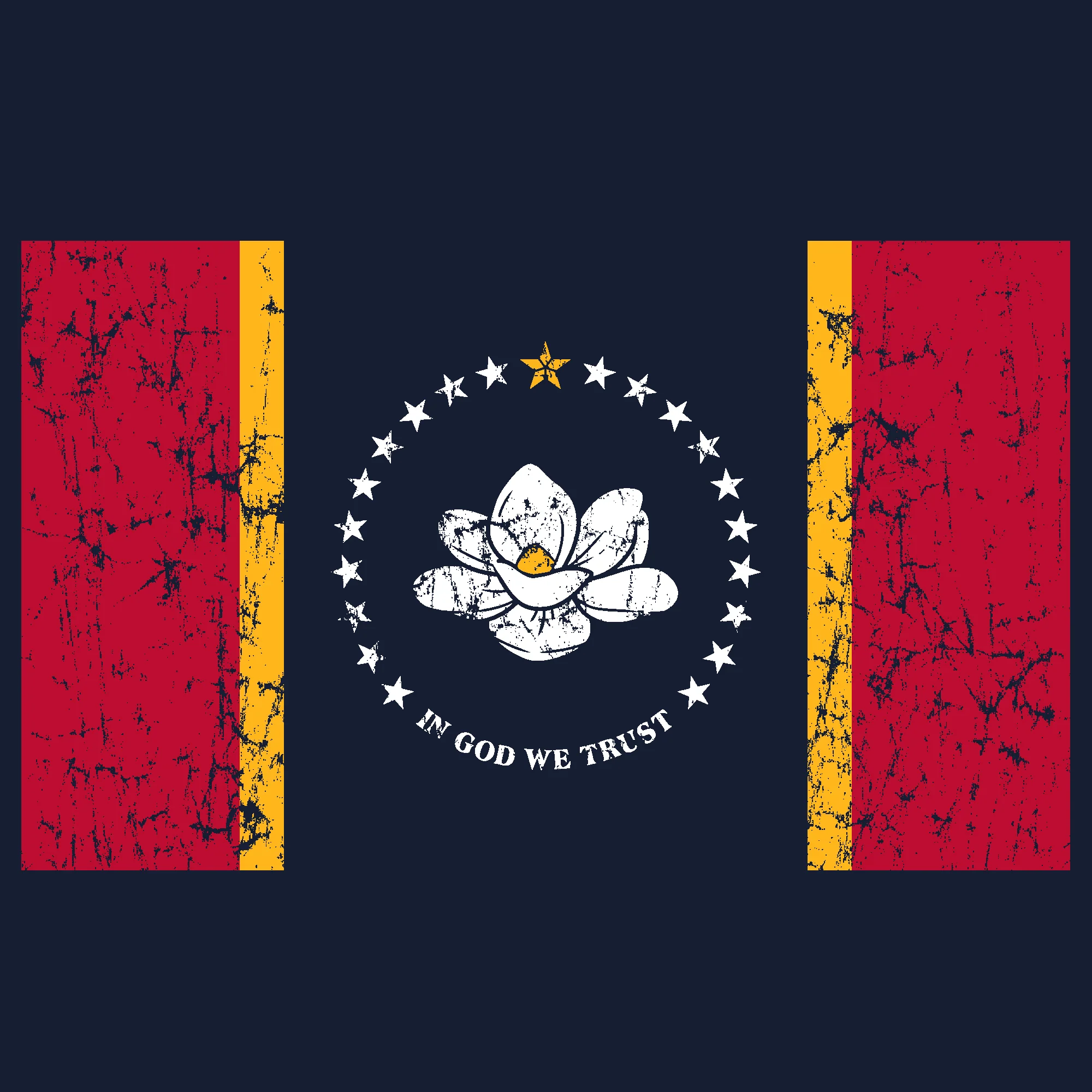 Mississippi State Flag NLA T-Shirt - Midnight Navy - Image 2