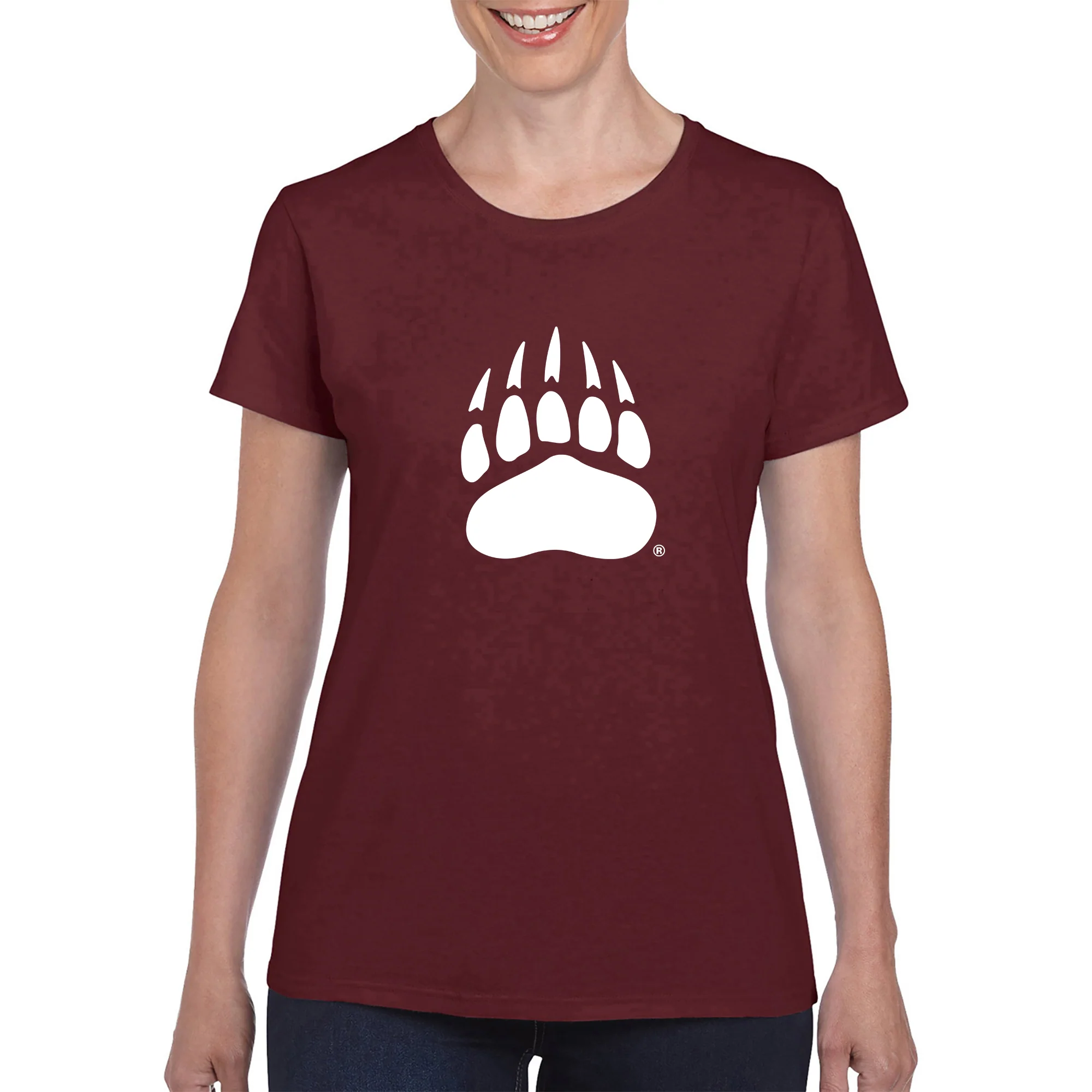 Montana Grizzlies Primary Logo Women's T-Shirt - Maroon - Image 3
