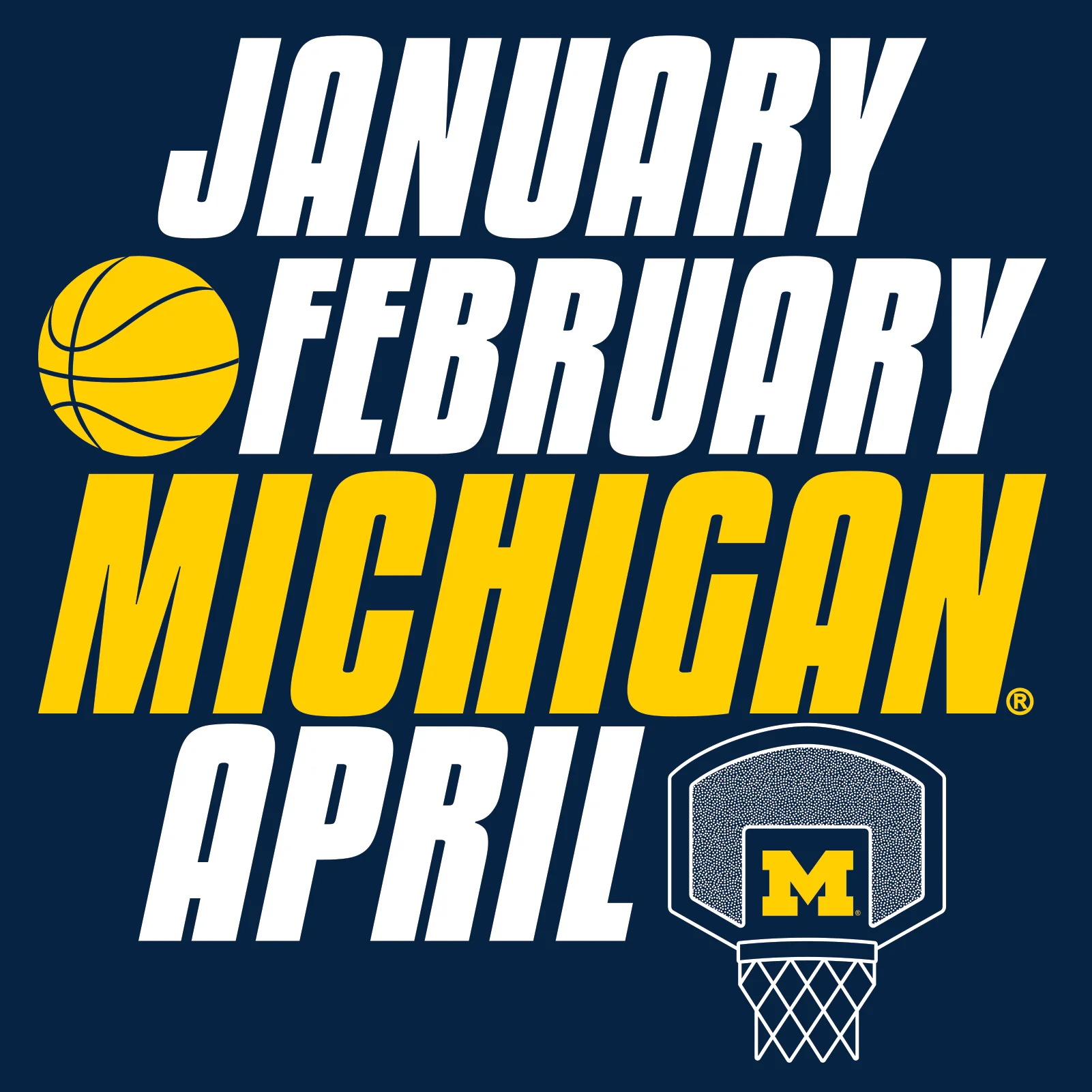 Month of Michigan Basketball University of Michigan Premium Cotton Short Sleeve T-Shirt - Midnight Navy - Image 2