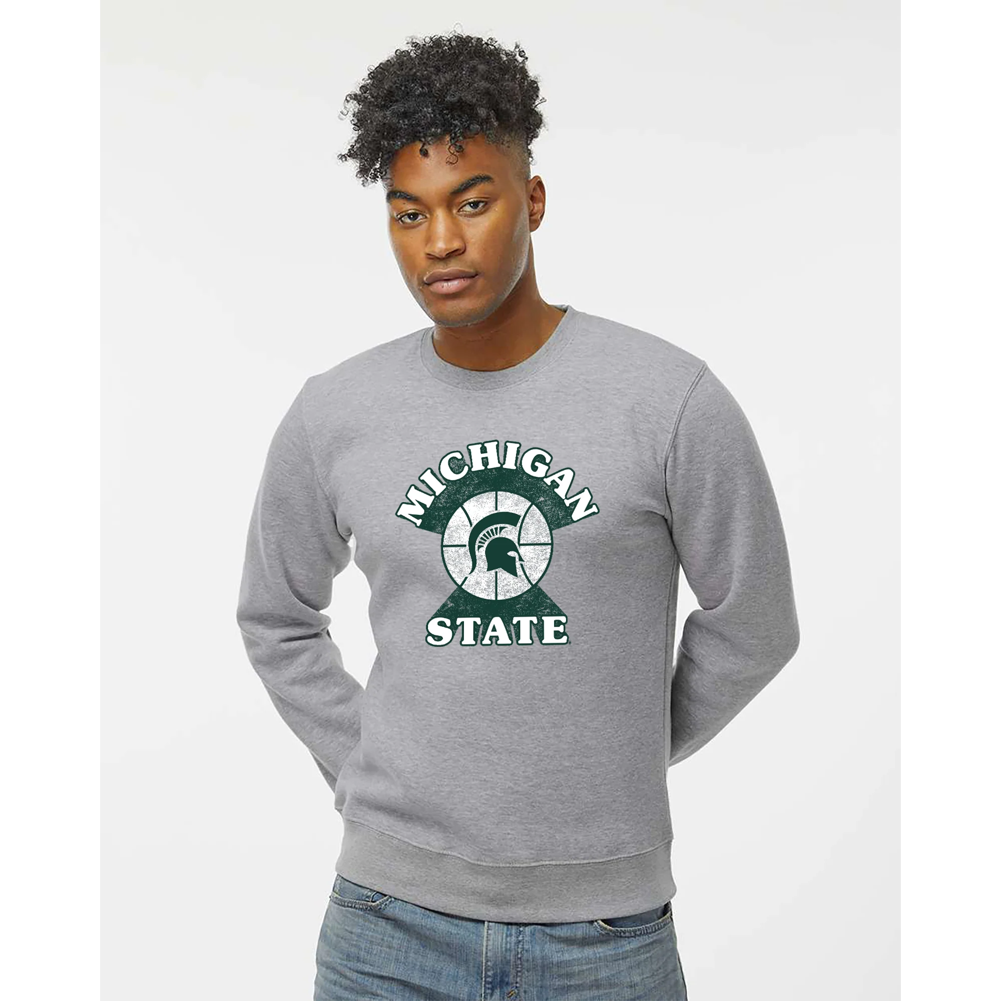MSU Basketball Shootout JA BTB Crewneck - Oxford - Image 3