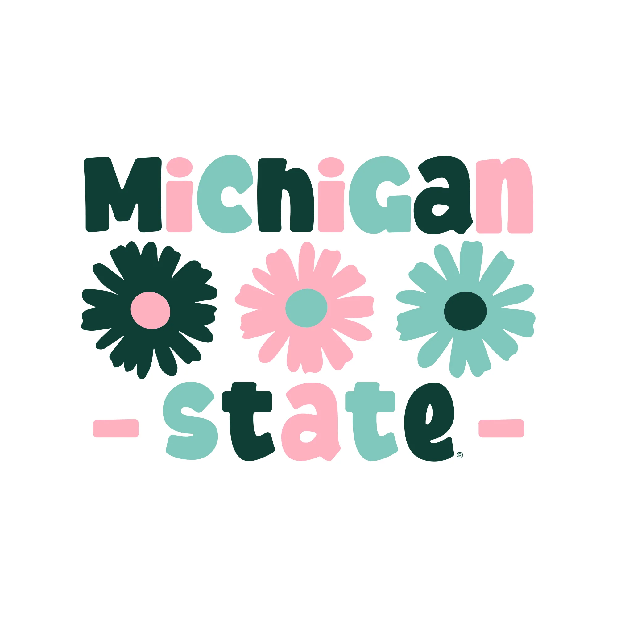MSU Daisy Dot Youth T-Shirt - White - Image 2