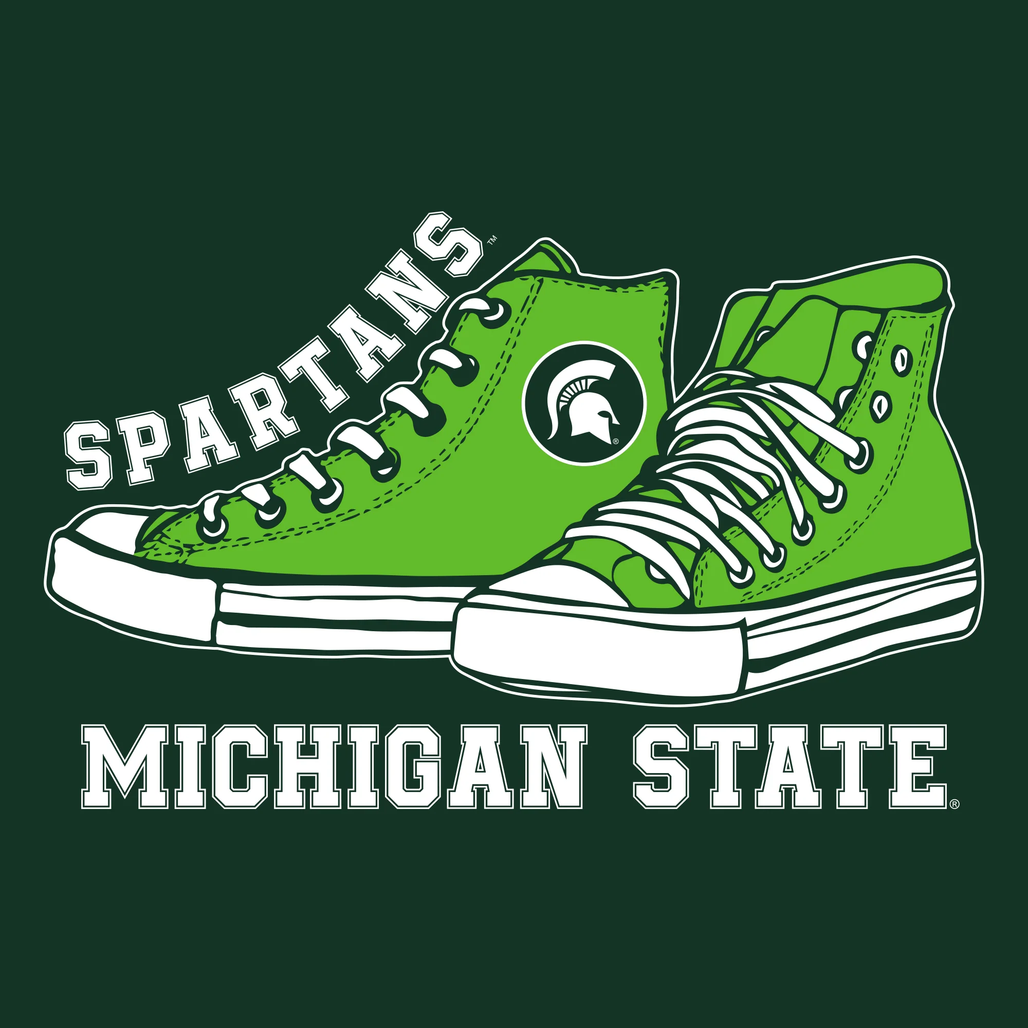MSU High Tops NLA T-Shirt - Forest - Image 2