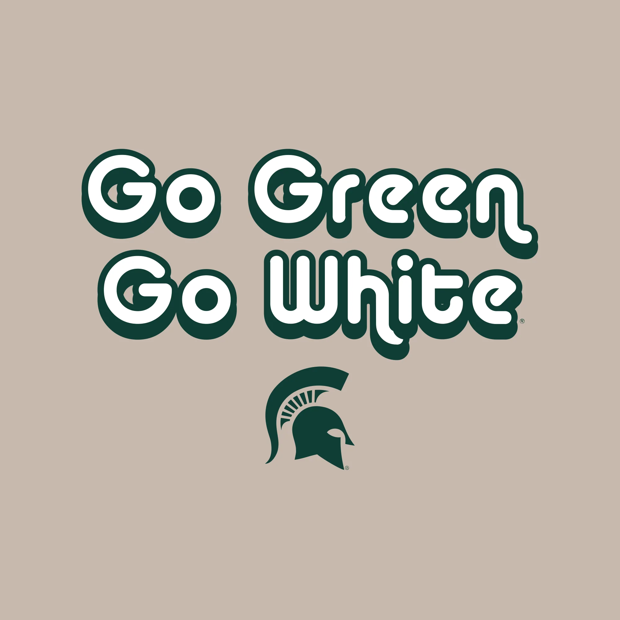 MSU Slogan Repeat Crewneck Sweatshirt - Sand - Image 2