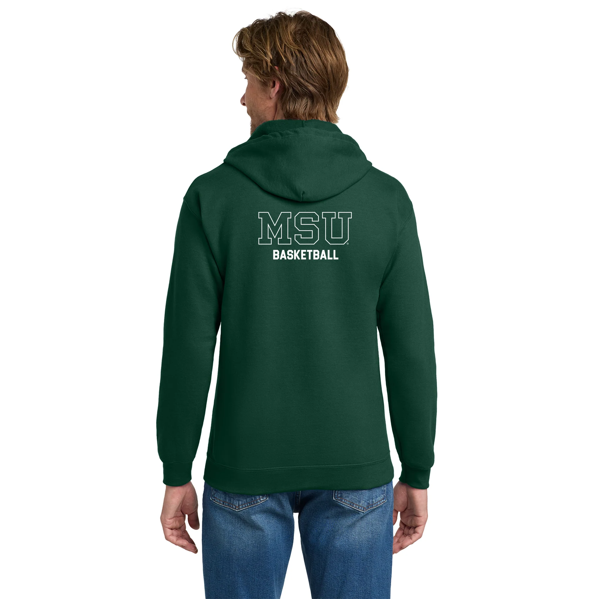 MSU Sparty Basketball Mascot Mark LC Zip Hoodie - Forest - Image 5