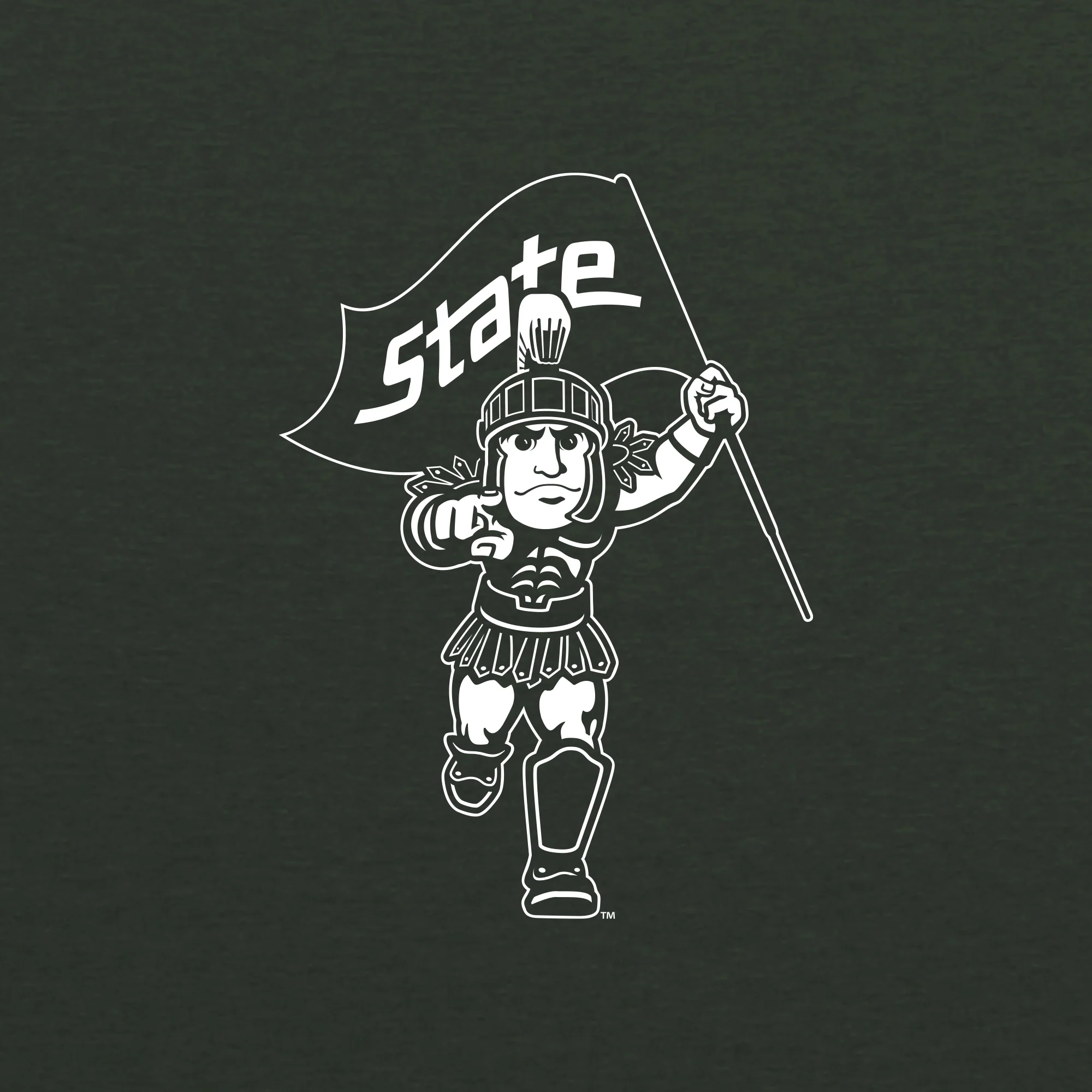MSU Sparty Flag Unisex Triblend T-Shirt - Herb Green - Image 2