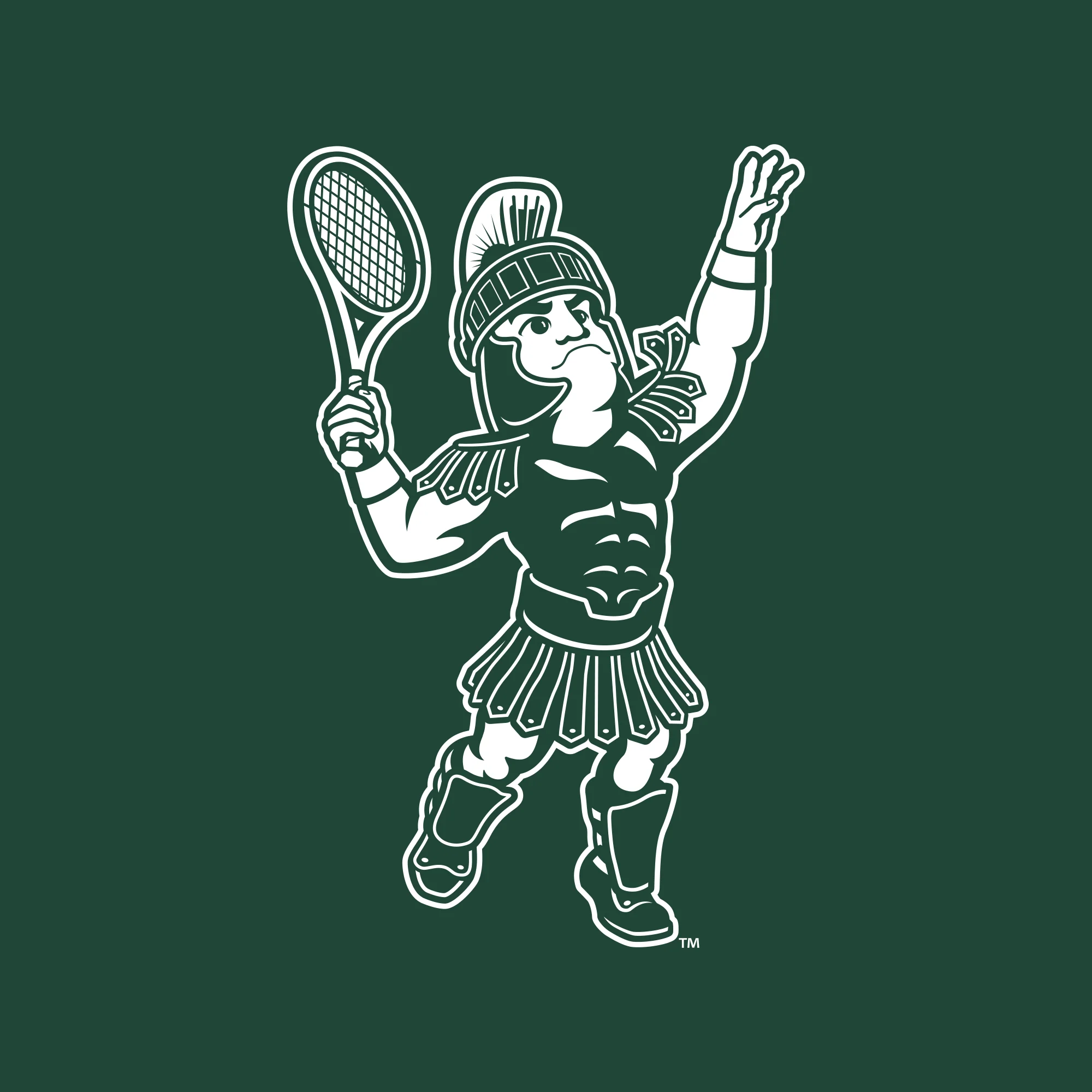 MSU Sparty Tennis Mascot Mark LC Zip Hoodie - Forest - Image 2