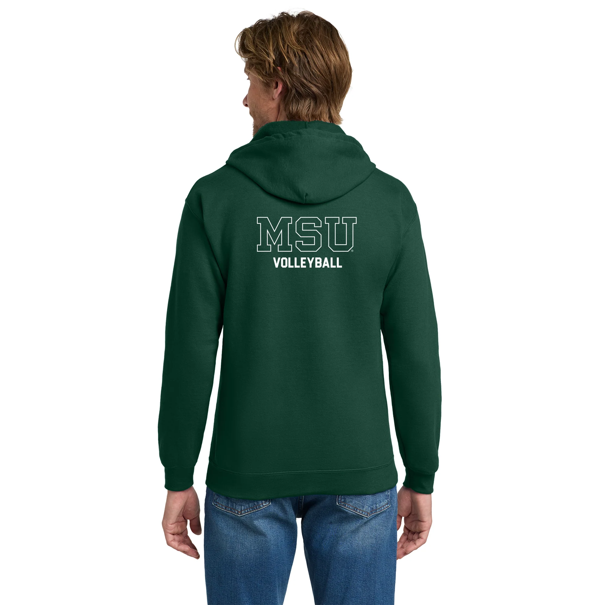 MSU Sparty Volleyball Mascot Mark LC Zip Hoodie - Forest - Image 5