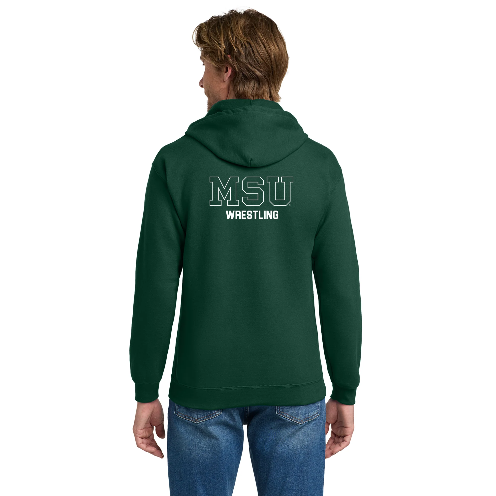 MSU Sparty Wrestling Mascot Mark LC Zip Hoodie - Forest - Image 5