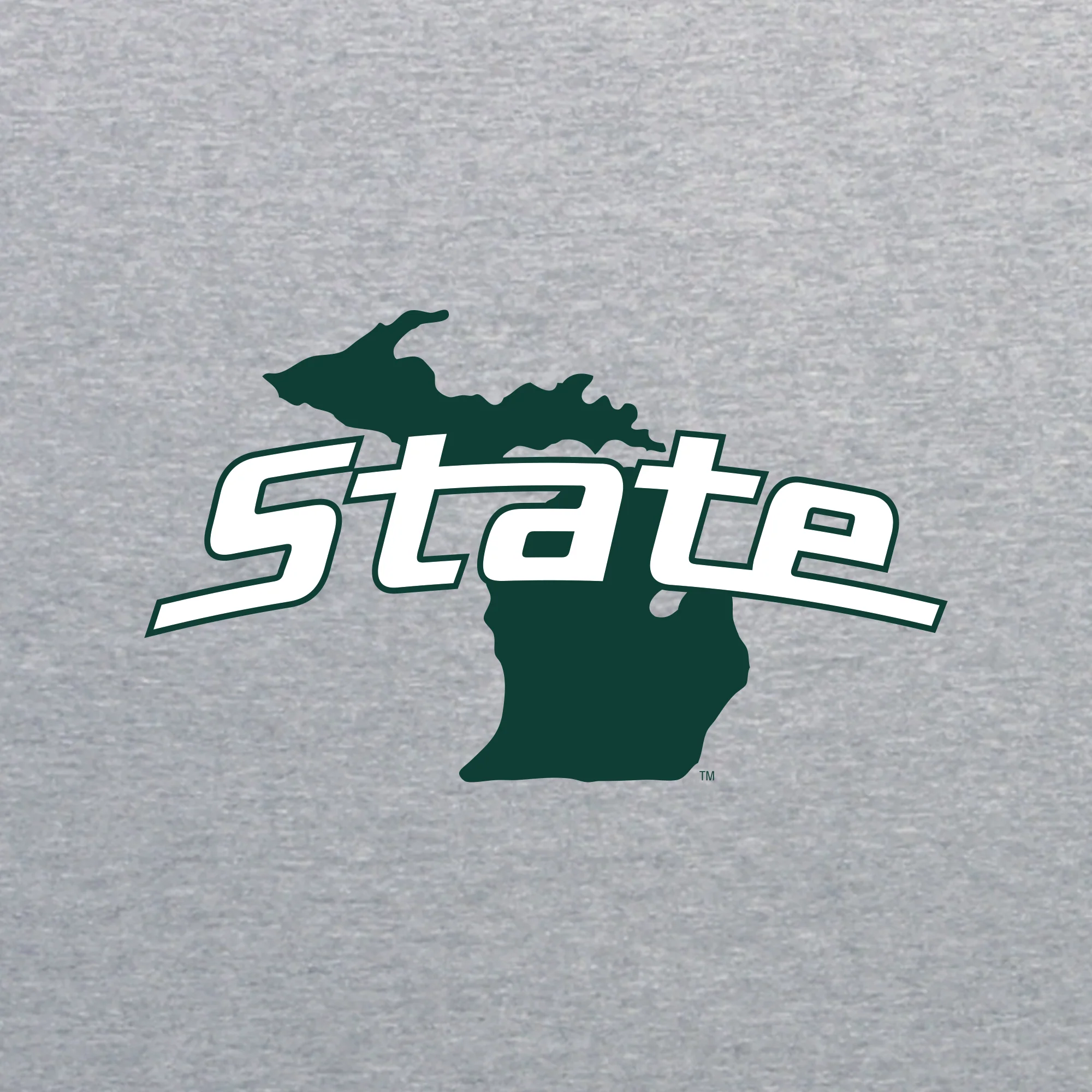 MSU State Outline Logo Racerback Tank - Heather Grey - Image 2