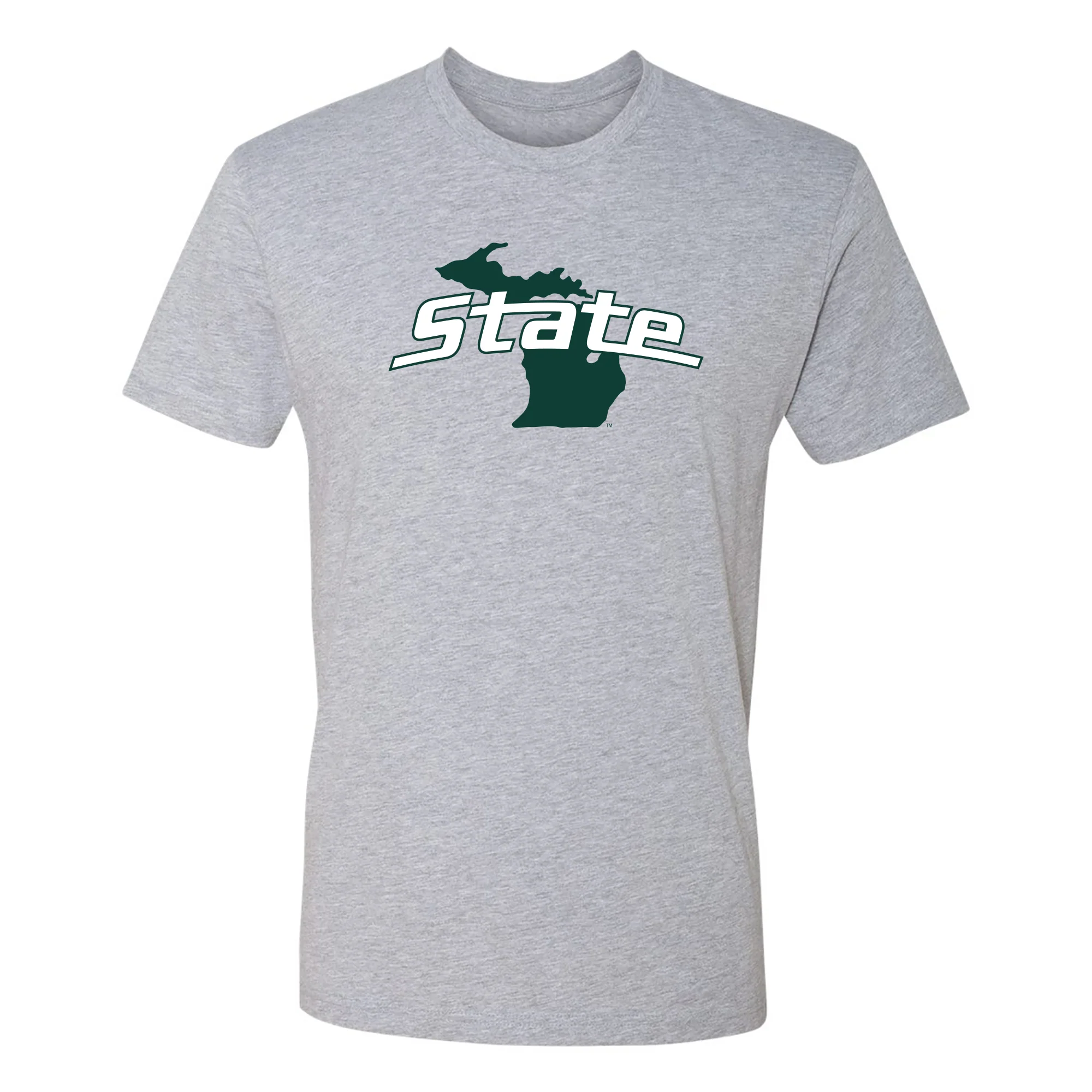 MSU State Outline Logo NLA T-Shirt - Heather Grey