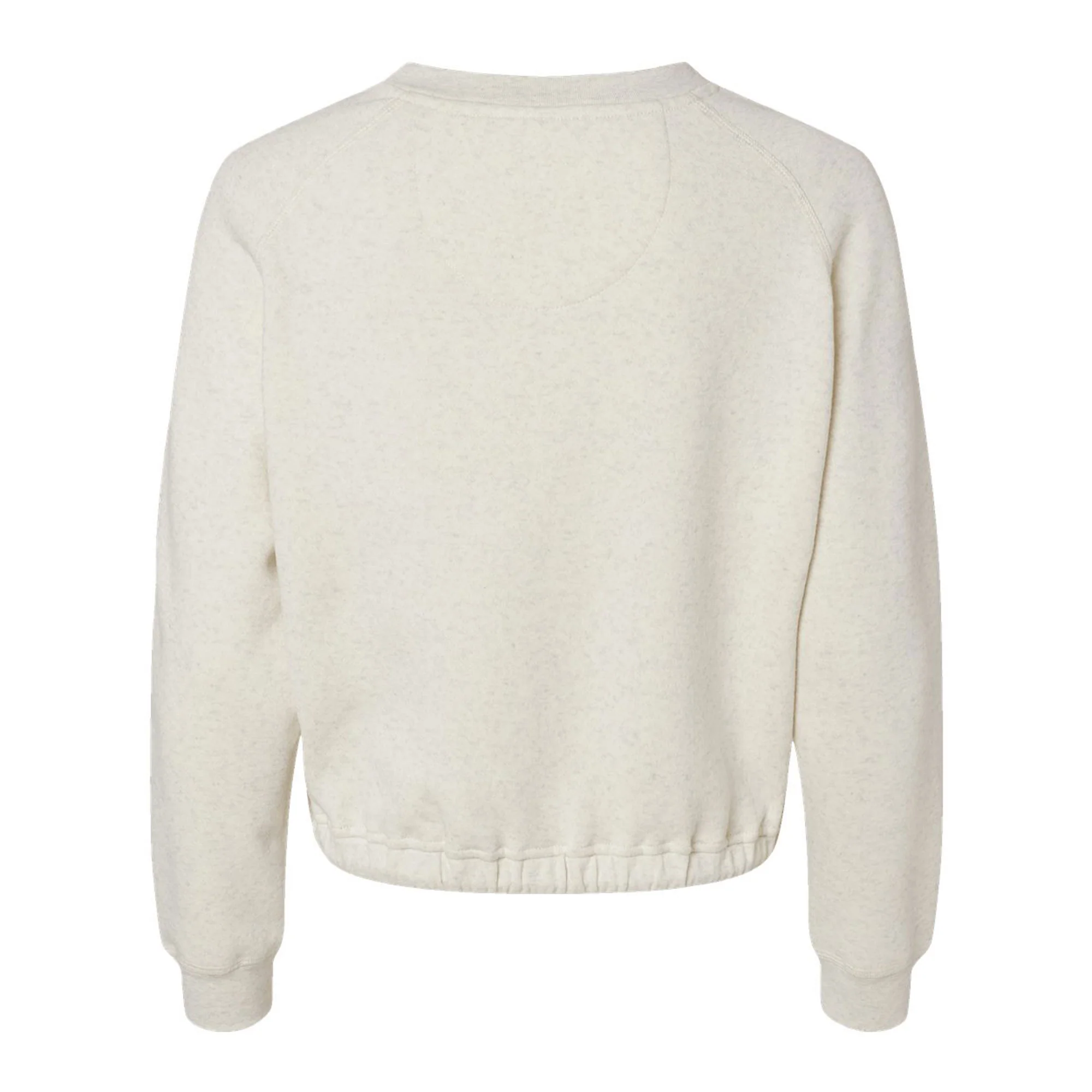 MSU State Wordmark Womens Cinched Boxy Crew - Natural Heather - Image 3