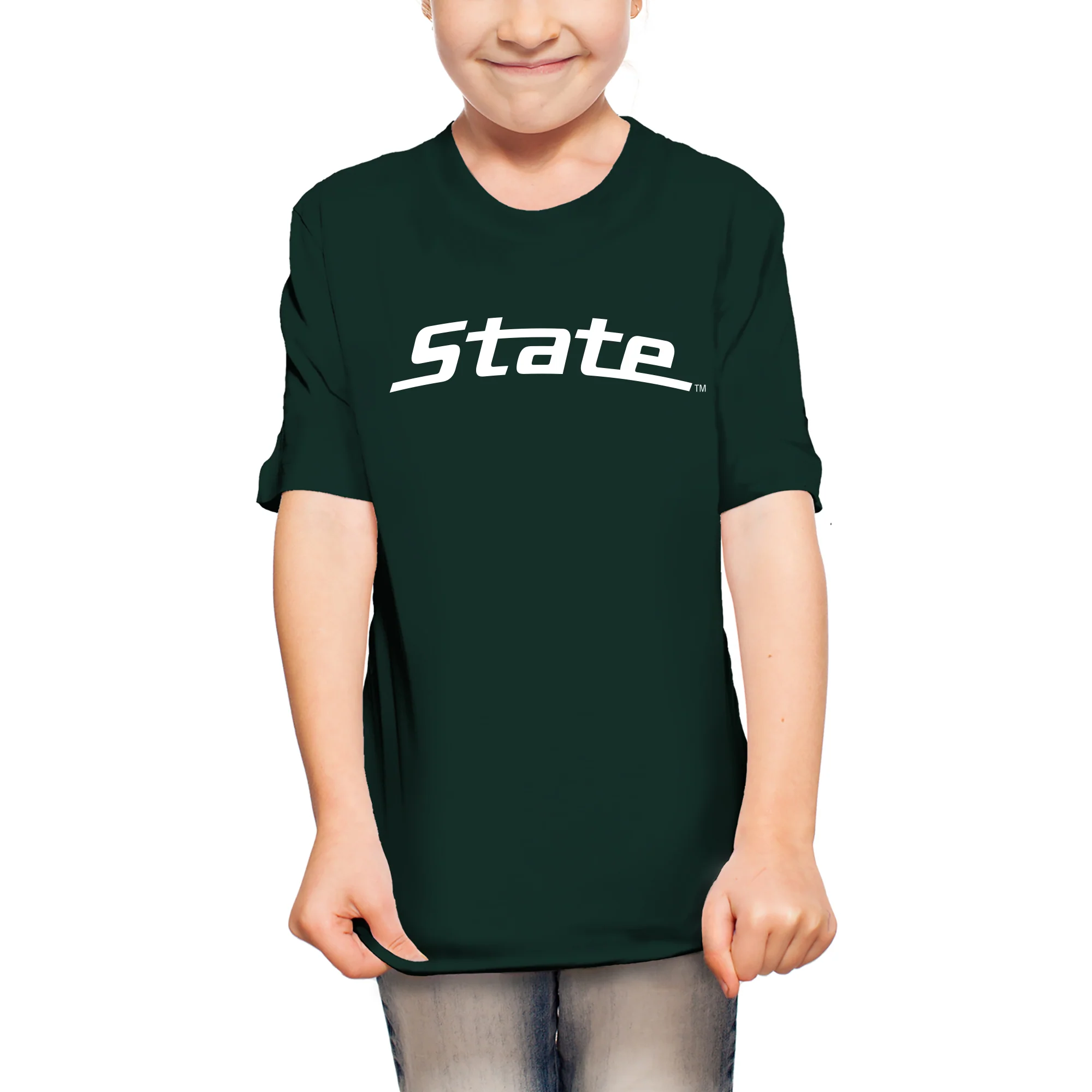 MSU State Wordmark Youth T-Shirt - Forest - Image 4
