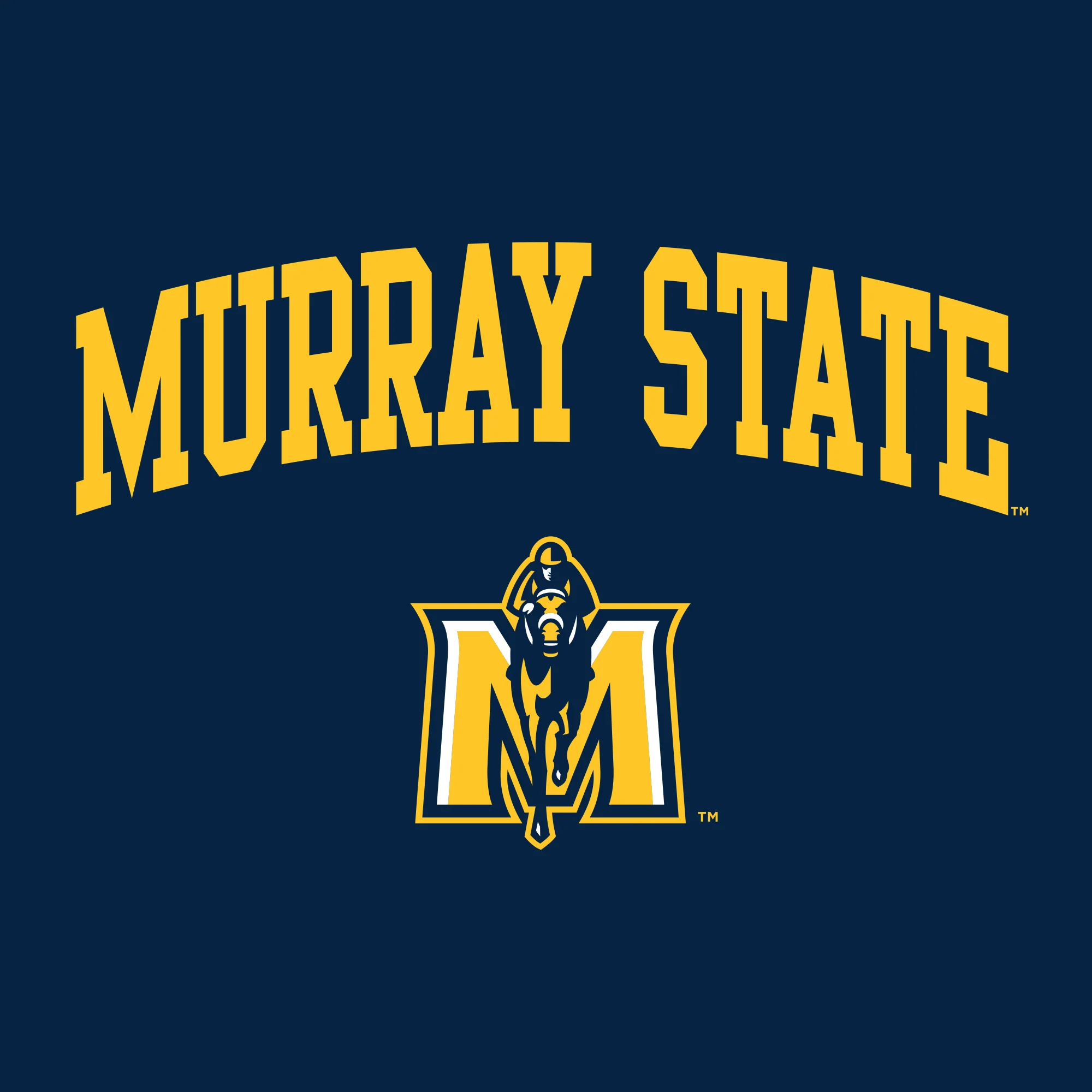 Murray State University Racers Arch Logo Short Sleeve T Shirt - Navy - Image 2