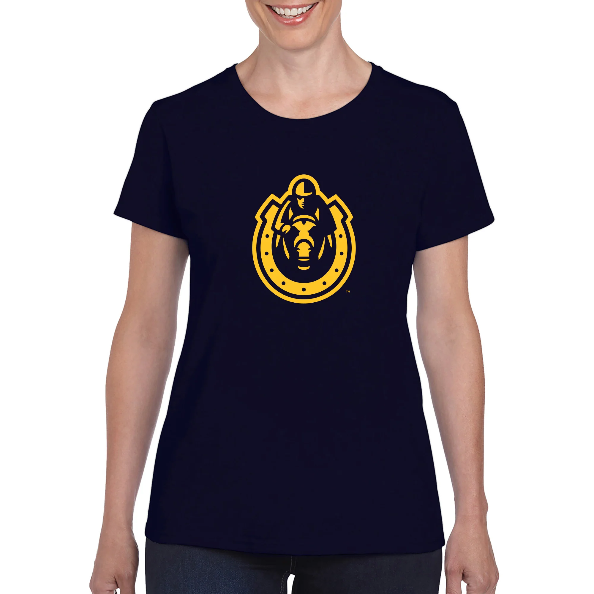 Murray State University Racers Primary Logo Women's Short Sleeve T Shirt - Navy - Image 3