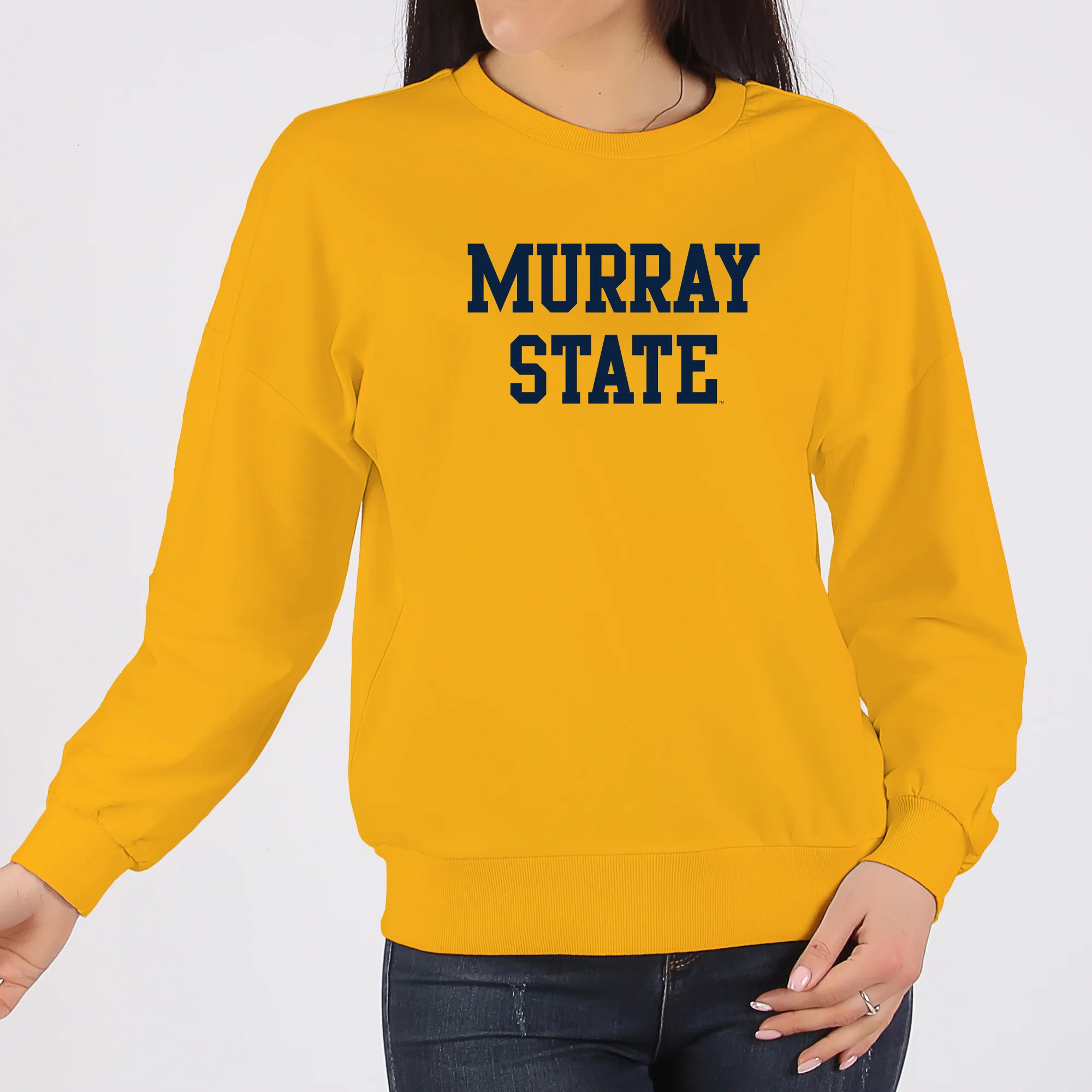 Murray State University Racers Basic Block Heavy Blend Crewneck Sweatshirt - Gold - Image 4