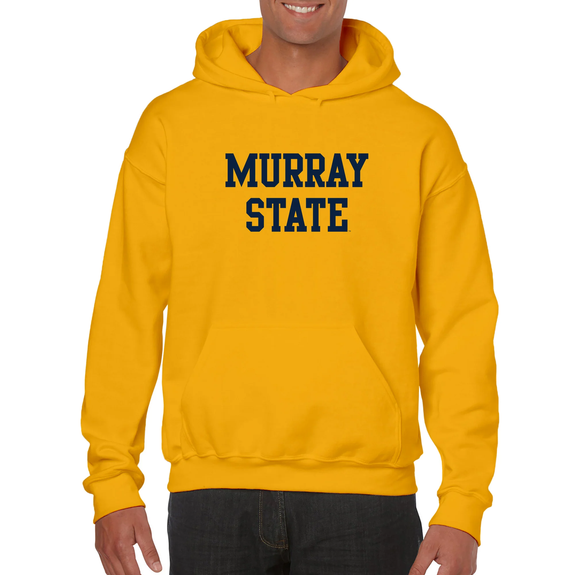 Murray State University Racers Basic Block Heavy Blend Hoodie - Gold - Image 3