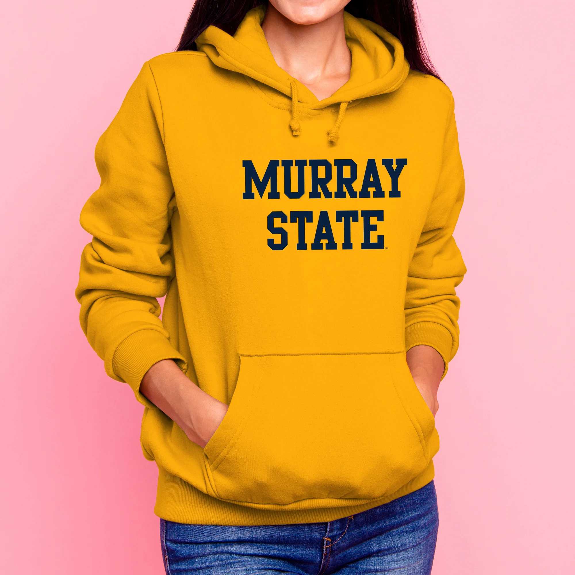 Murray State University Racers Basic Block Heavy Blend Hoodie - Gold - Image 4