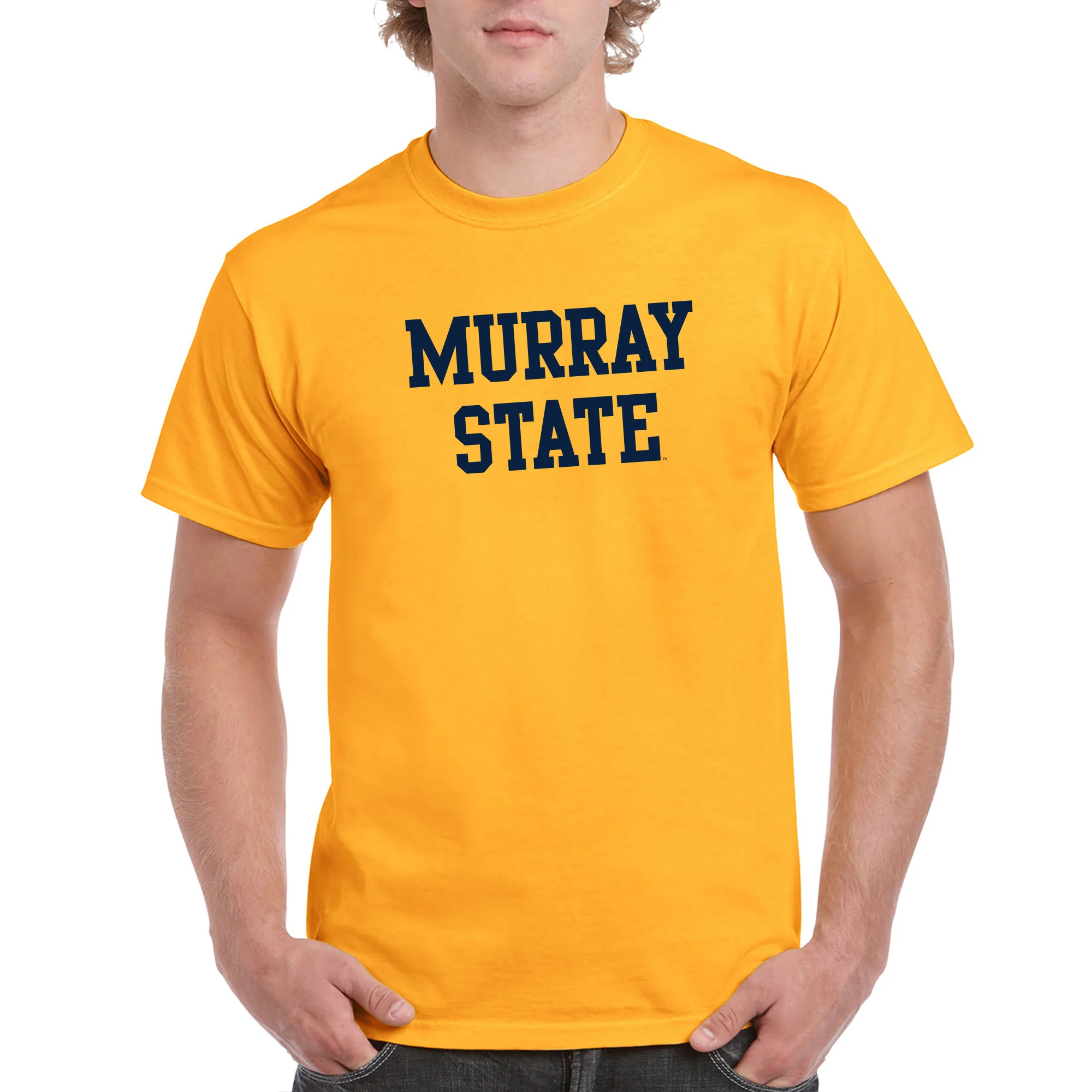 Murray State University Racers Basic Block Short Sleeve T Shirt - Gold - Image 3