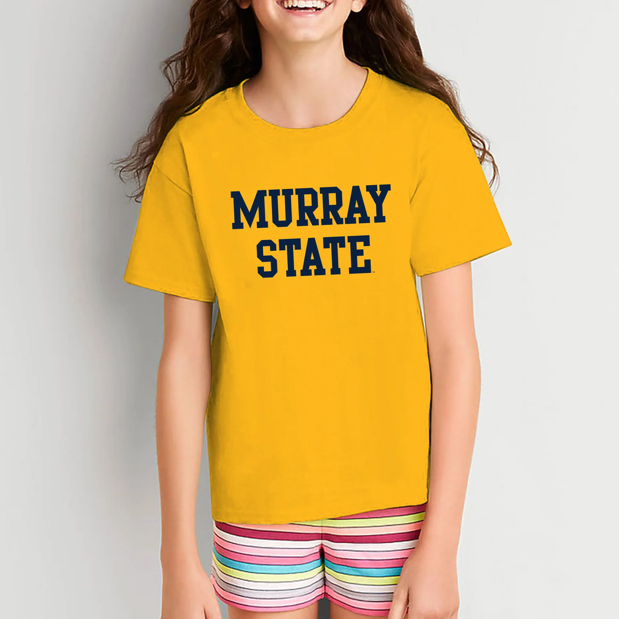 Murray State University Racers Basic Block Youth Short Sleeve T Shirt - Gold - Image 4