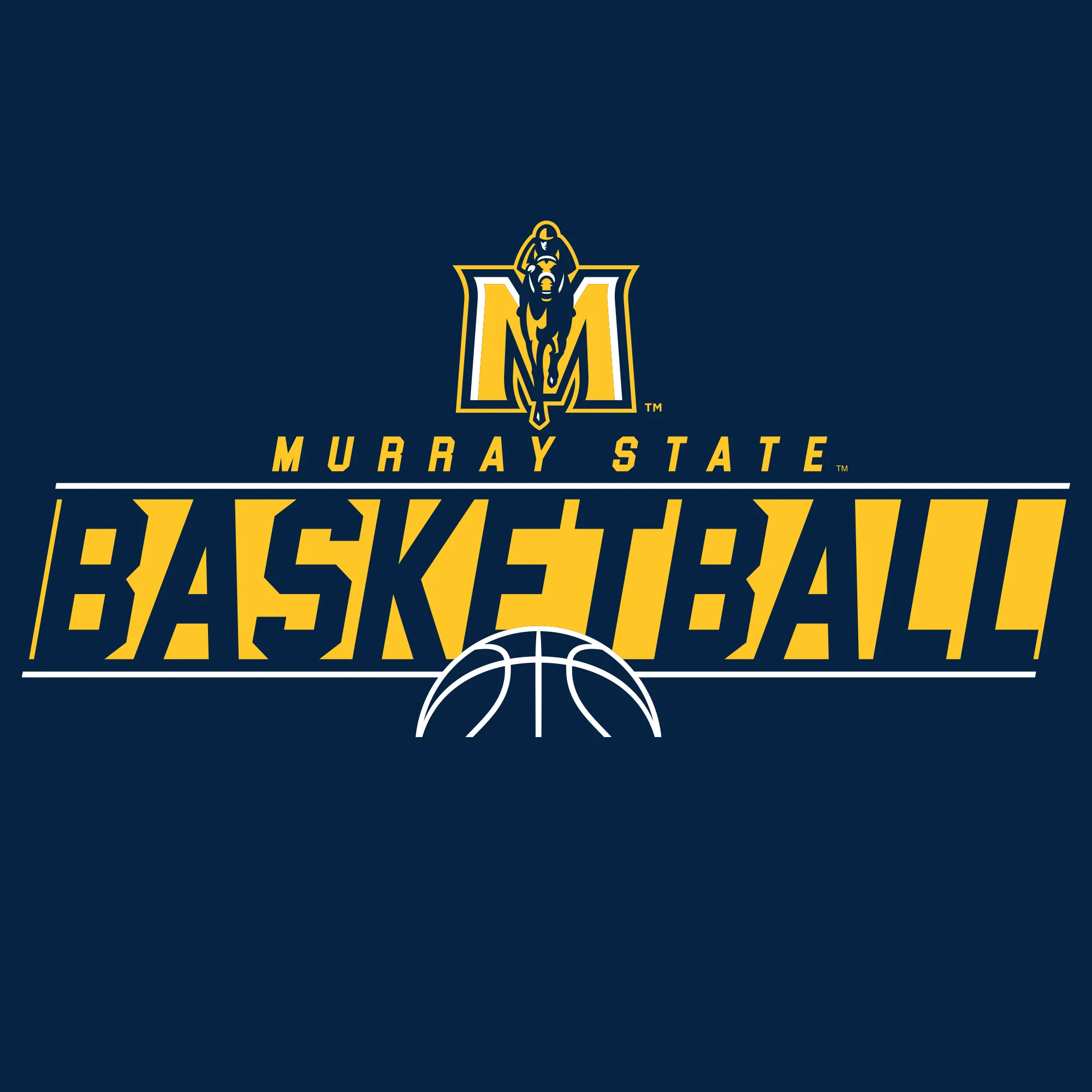 Murray State University Racers Basketball Charge T Shirt - Navy - Image 2