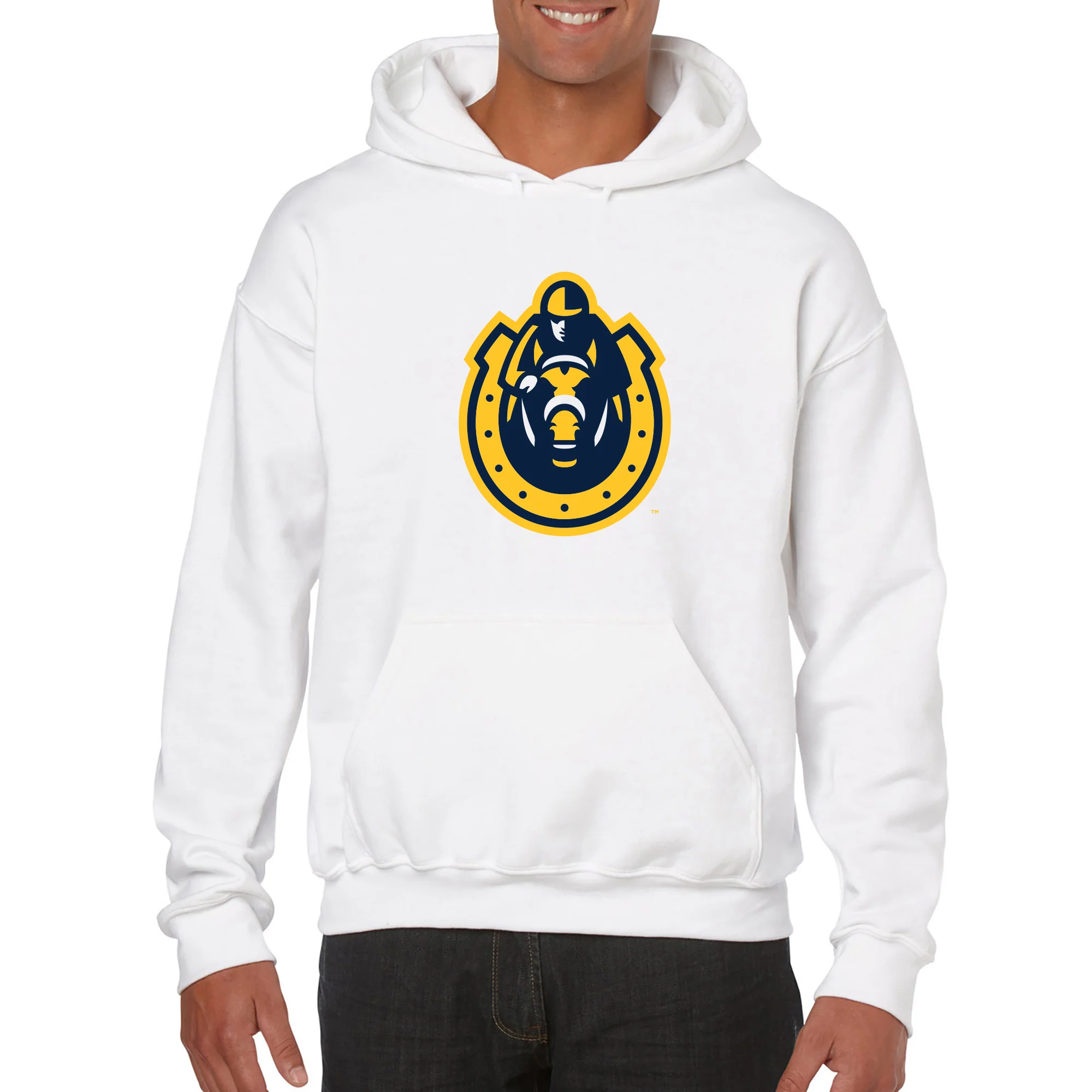 Murray State University Racers Primary Logo Heavy Blend Hoodie - White - Image 3