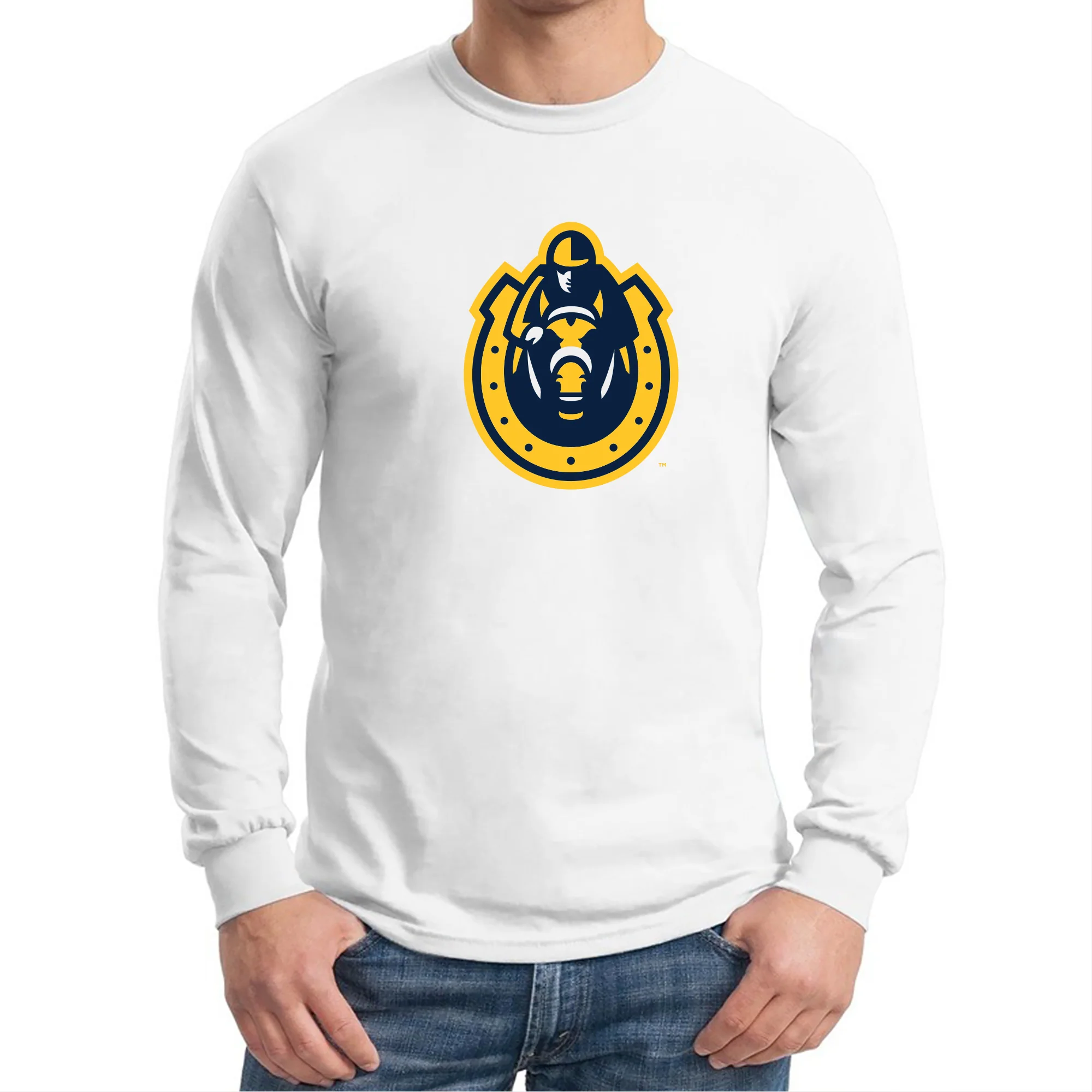 Murray State University Racers Primary Logo Long Sleeve T-Shirt - White - Image 3