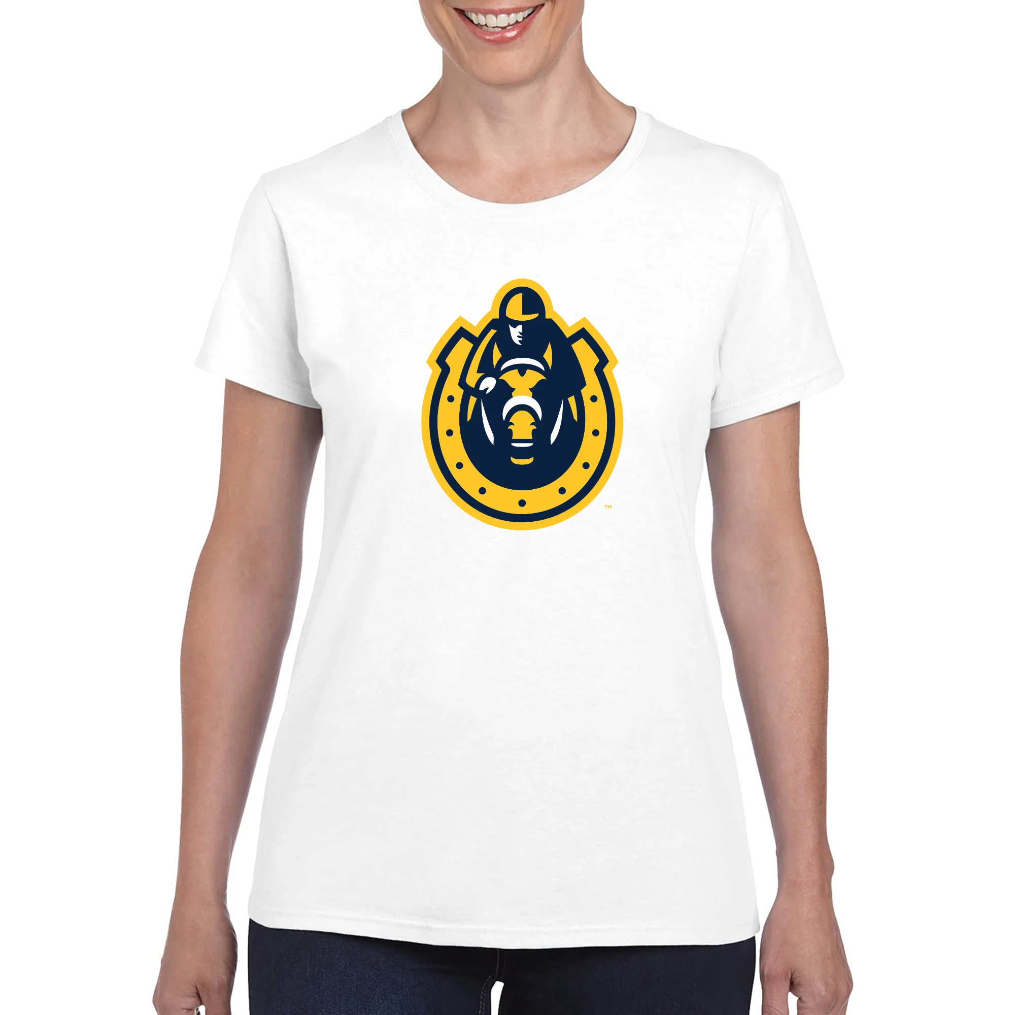 Murray State University Racers Primary Logo Women's Short Sleeve T Shirt - White - Image 3