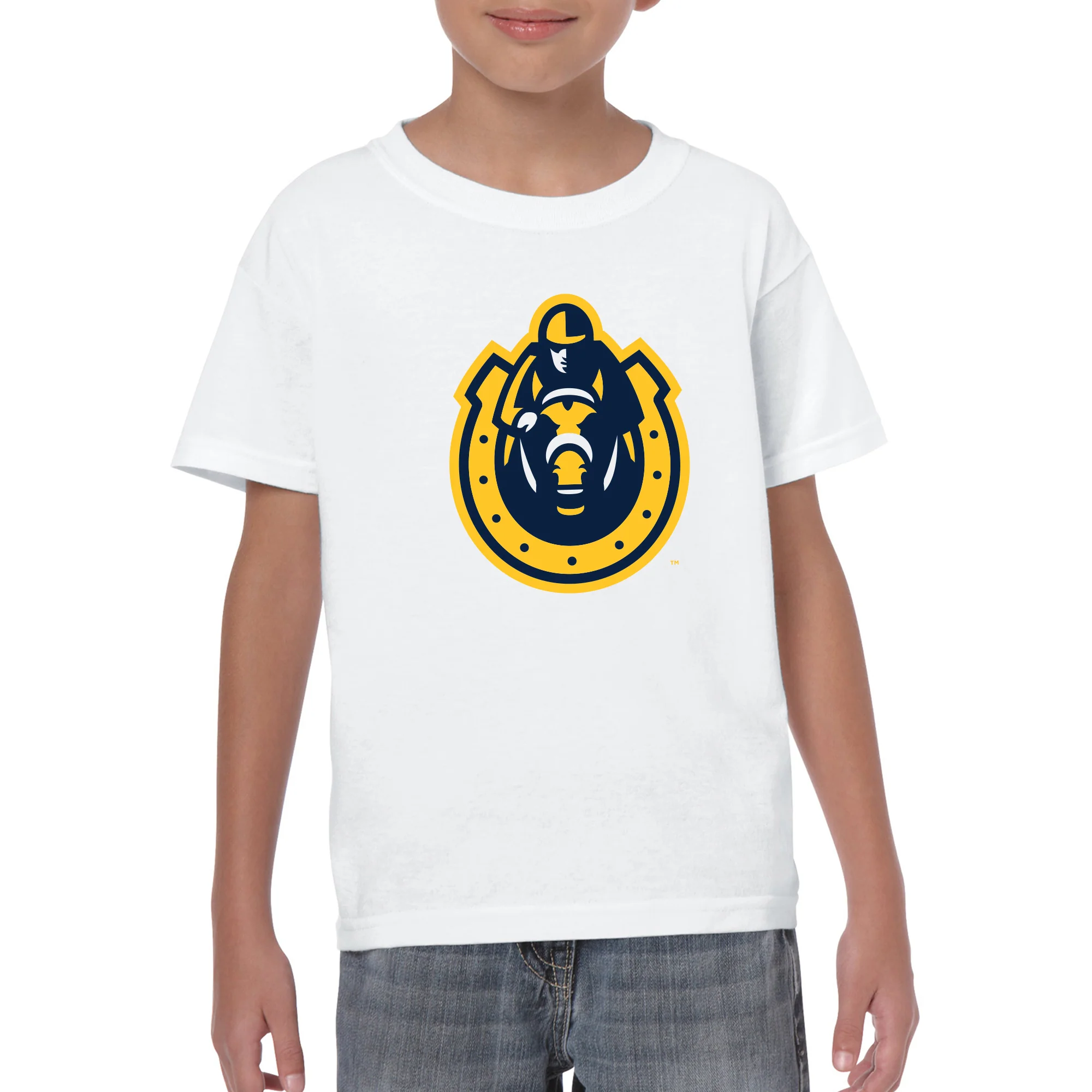 Murray State University Racers Primary Logo Youth Short Sleeve T Shirt - White - Image 3