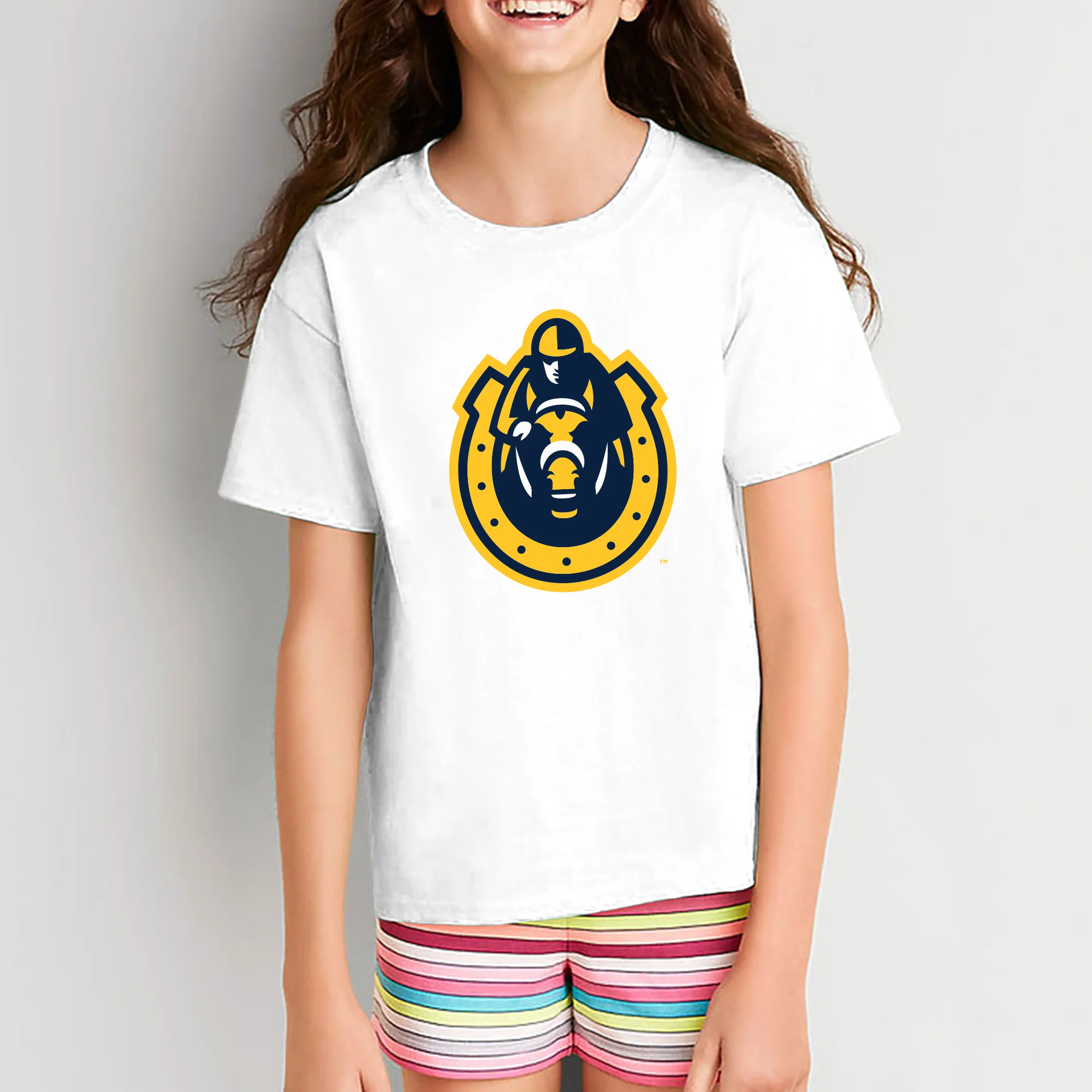 Murray State University Racers Primary Logo Youth Short Sleeve T Shirt - White - Image 4