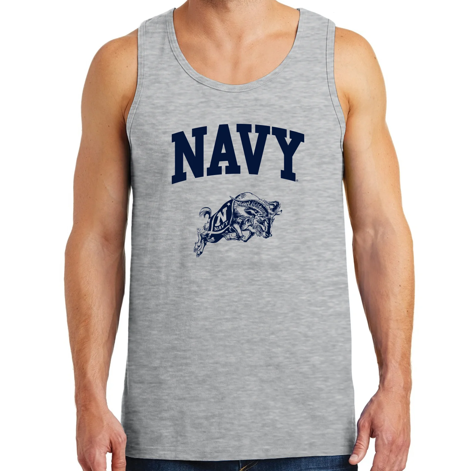 United States Naval Academy Midshipmen Arch Logo Tank Top - Sport Grey - Image 3