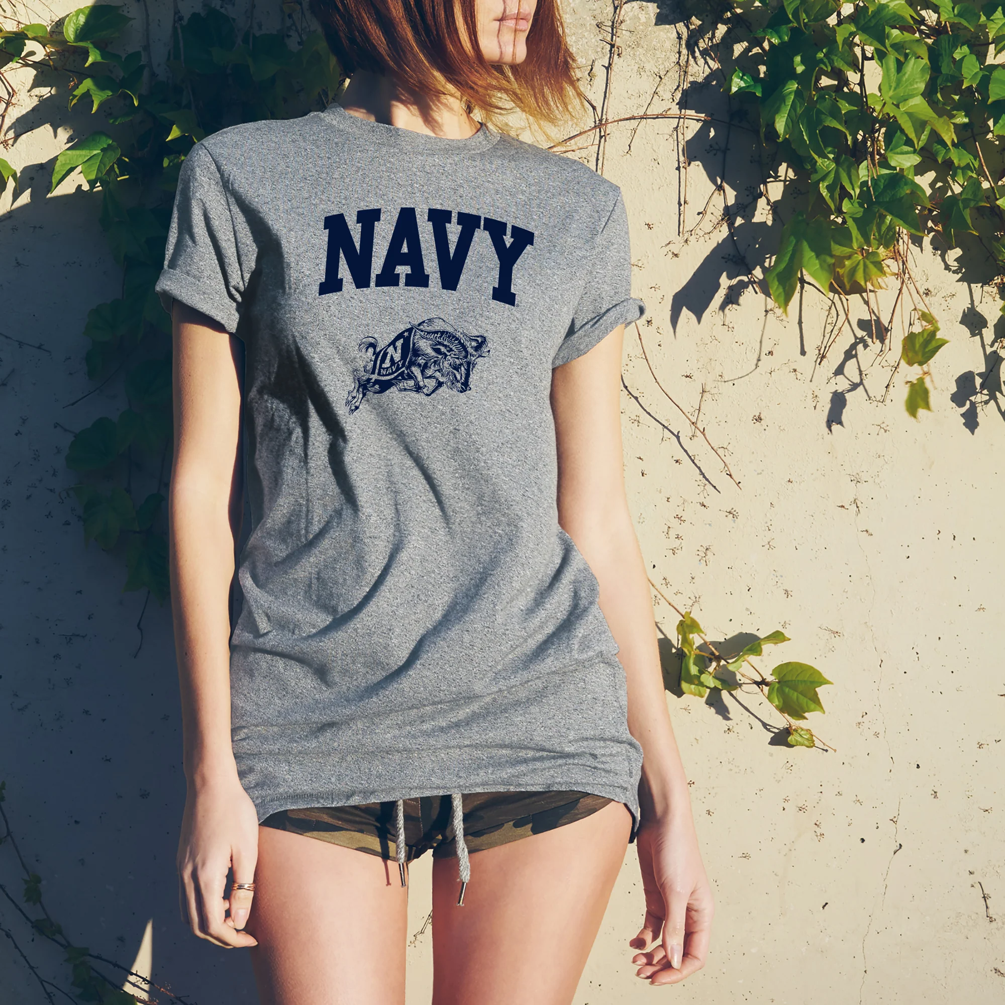 United States Naval Academy Midshipmen Arch Logo Short Sleeve T Shirt - Sport Grey - Image 4