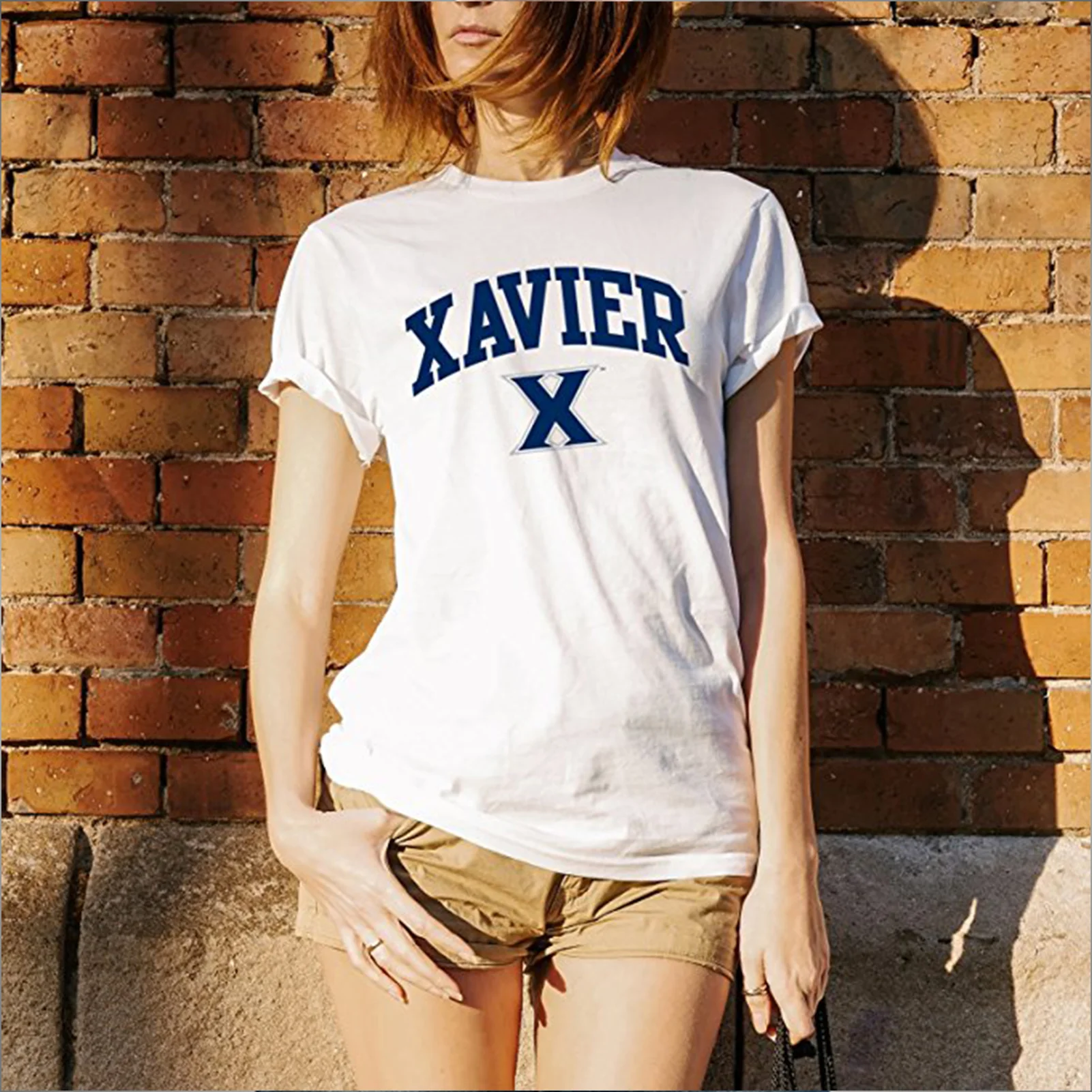 Xavier University Musketeers Arch Logo Short Sleeve T Shirt - White - Image 5
