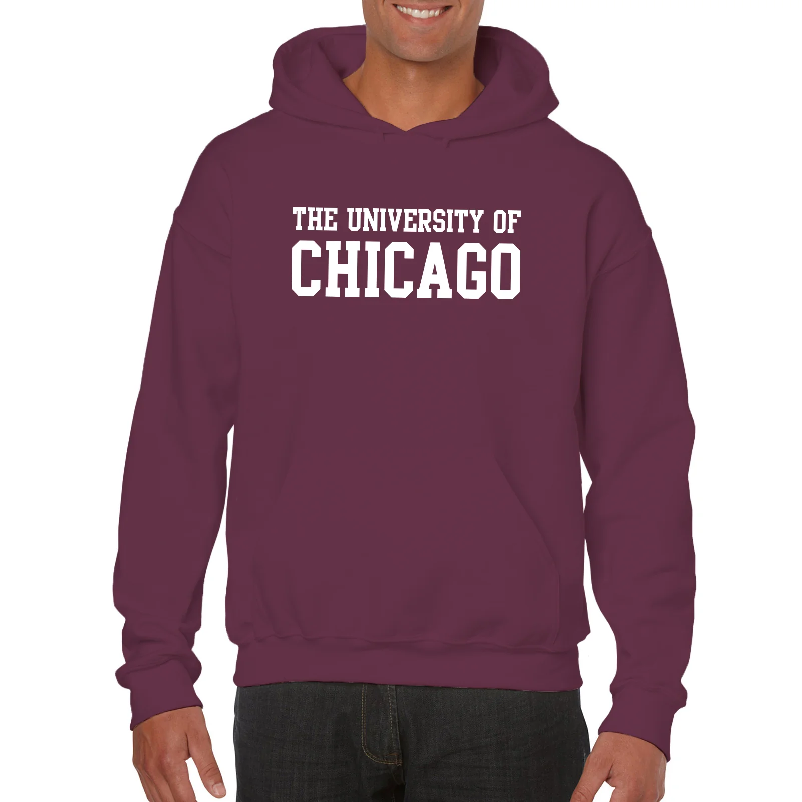 University of Chicago Maroons Basic Block Heavy Blend Hoodie - Maroon - Image 3