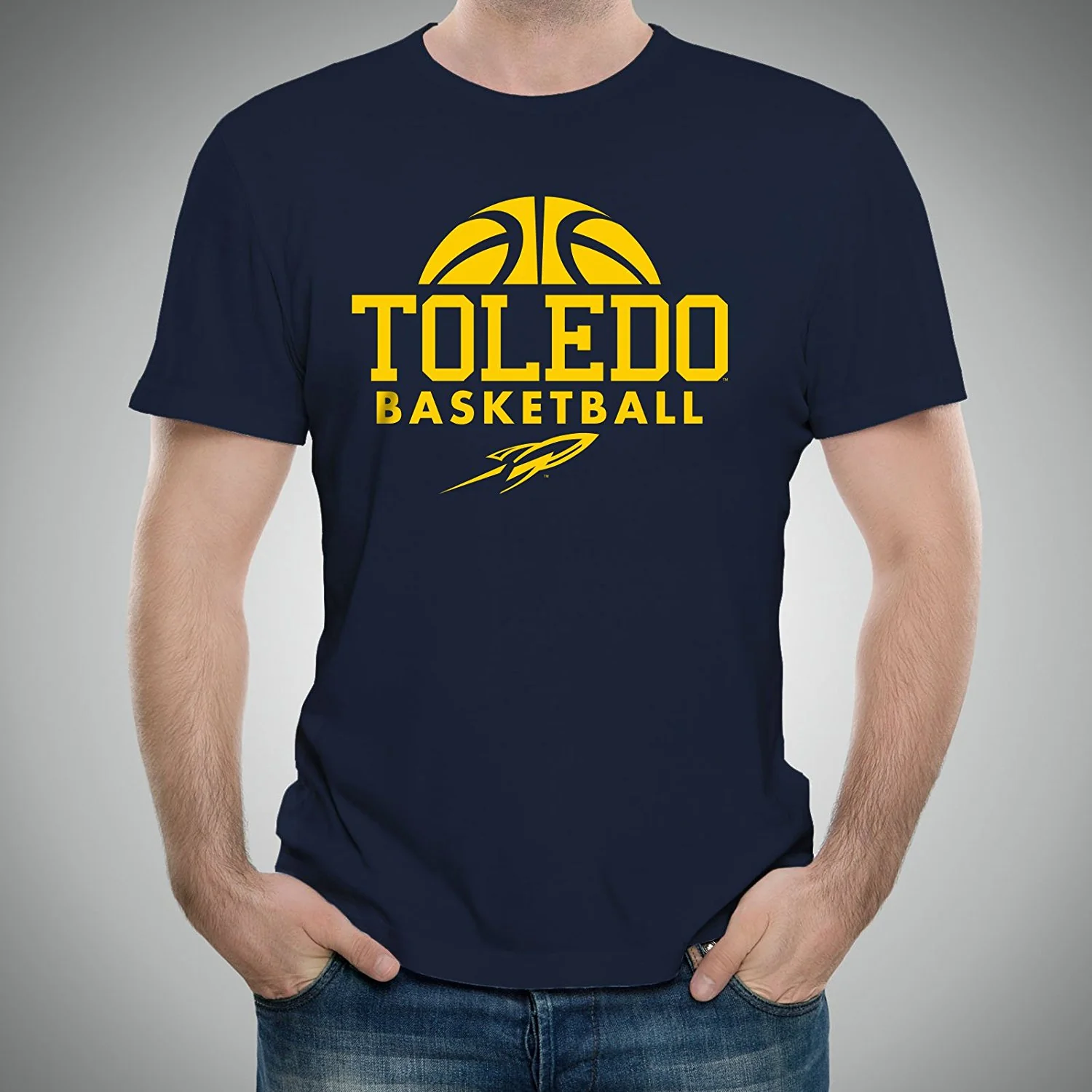 University of Toledo Rockets Basketball Hype Short Sleeve T-Shirt - Navy - Image 3