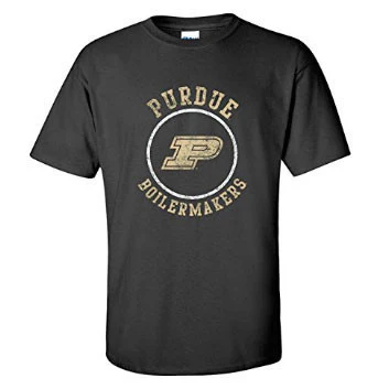 Distressed Circle Logo Purdue - Black