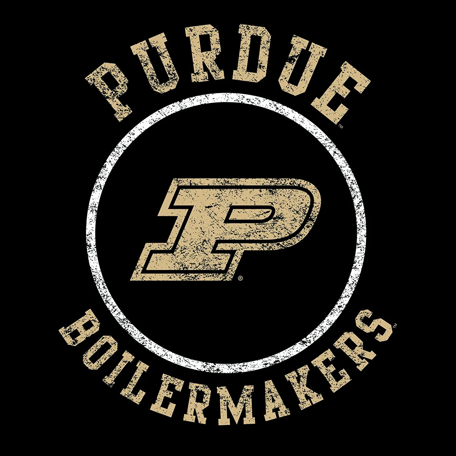Distressed Circle Logo Purdue - Black - Image 2