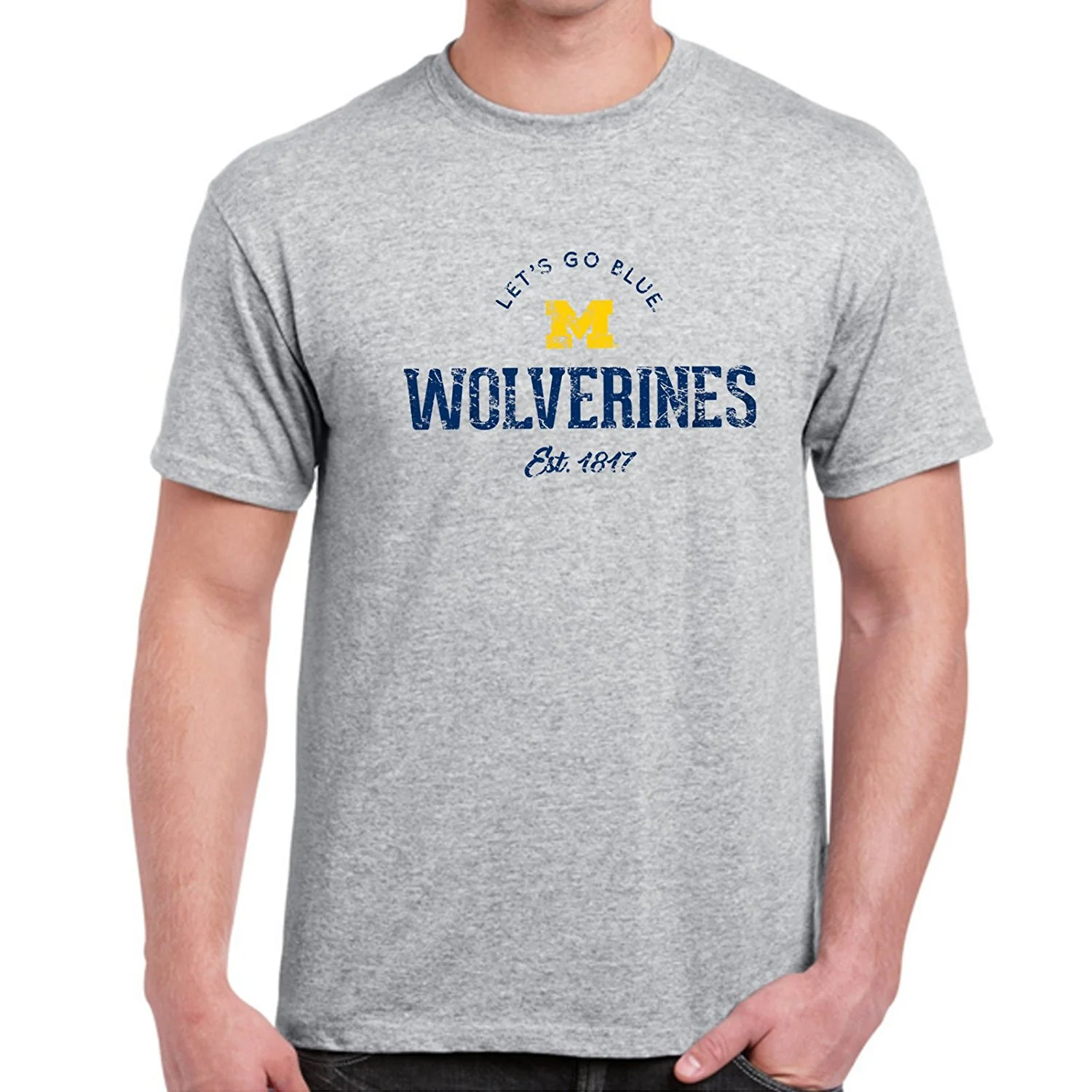 Michigan Wolverines Established Arch T Shirt - Sport Grey - Image 3
