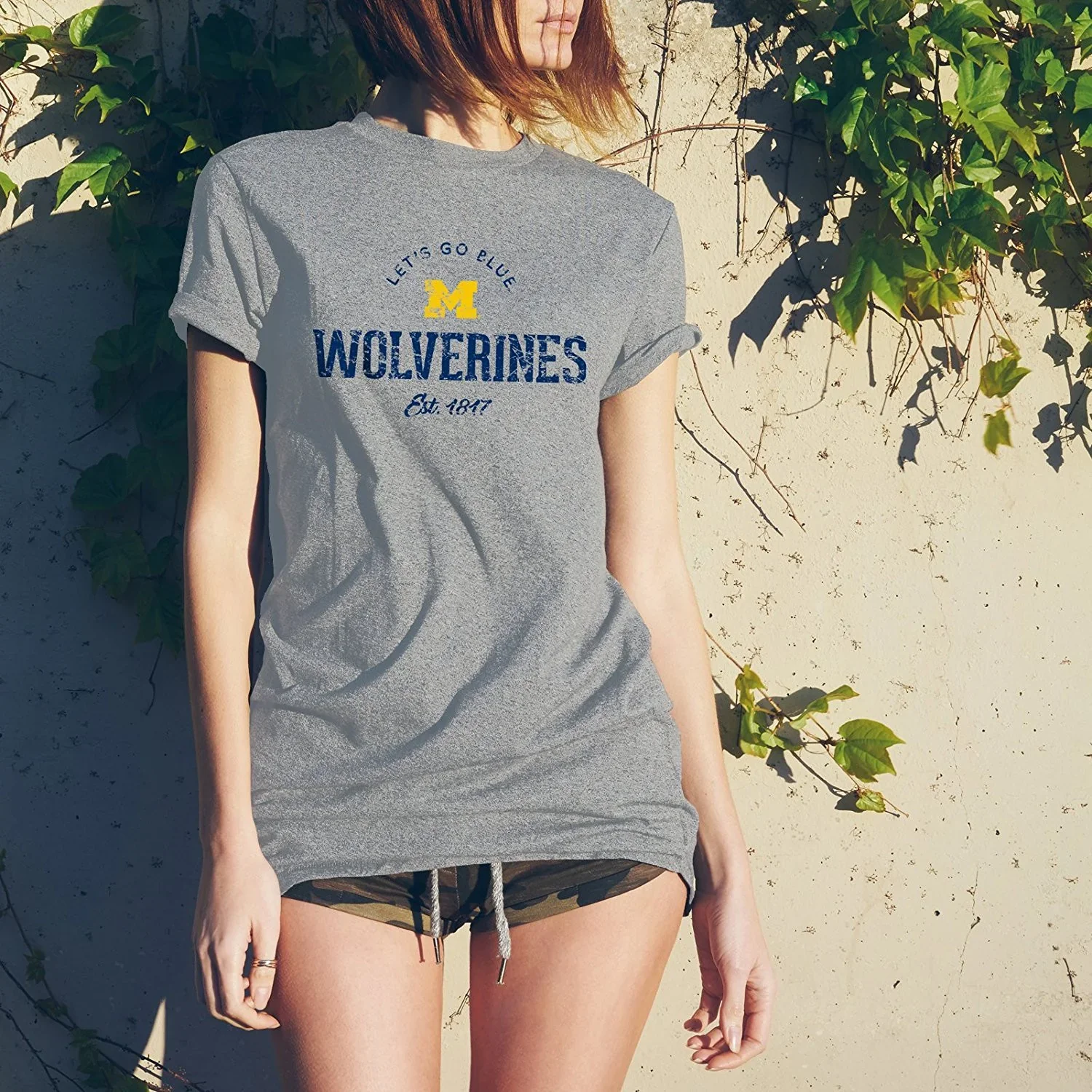 Michigan Wolverines Established Arch T Shirt - Sport Grey - Image 4