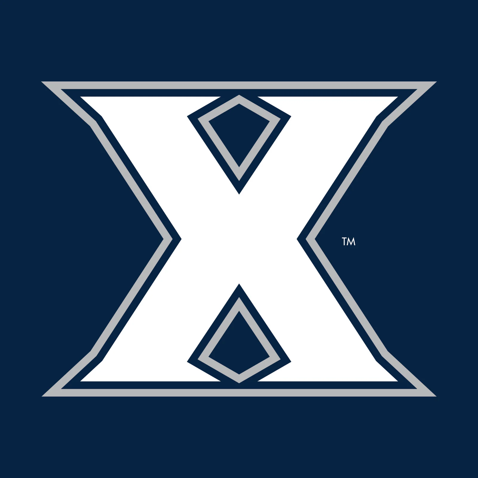 Xavier University Musketeers Primary Logo Heavy Blend Hoodie - Navy - Image 2