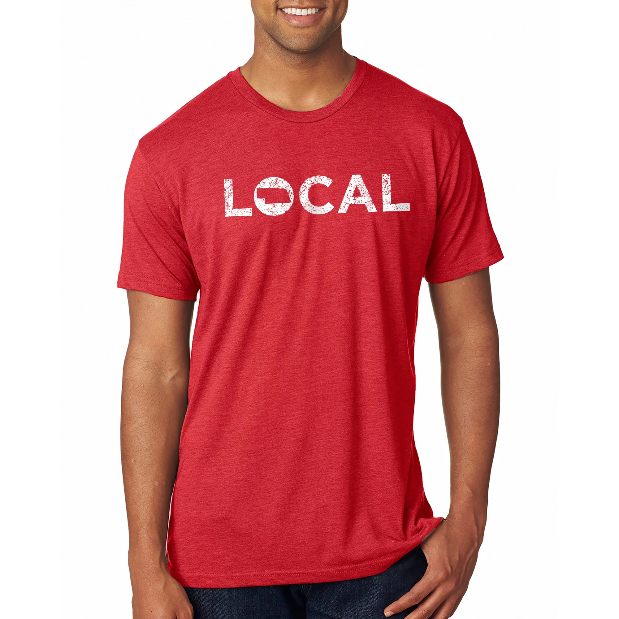 Nebraska Local Triblend T-Shirt - Vintage Red - Image 3