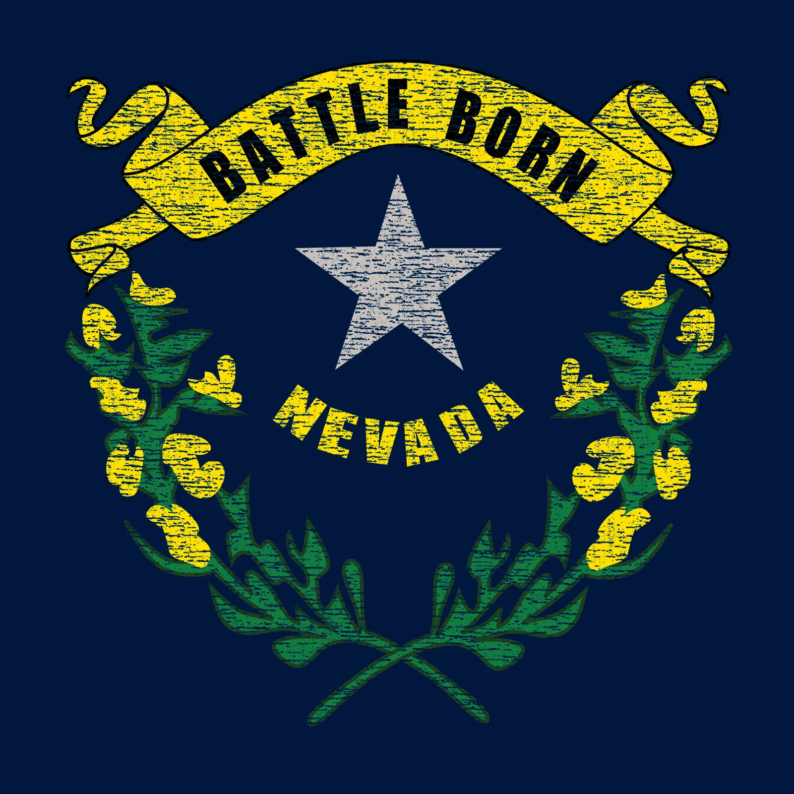 Nevada State Flag NLA T-Shirt - Midnight Navy - Image 2