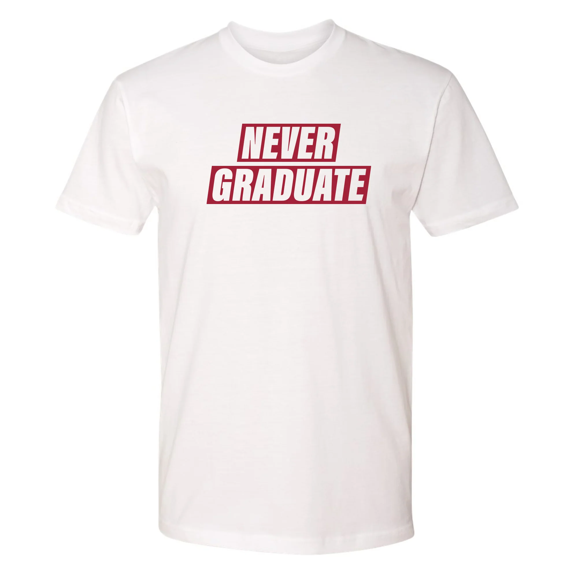 Never Graduate NLA T-Shirt - White w/ Red Print