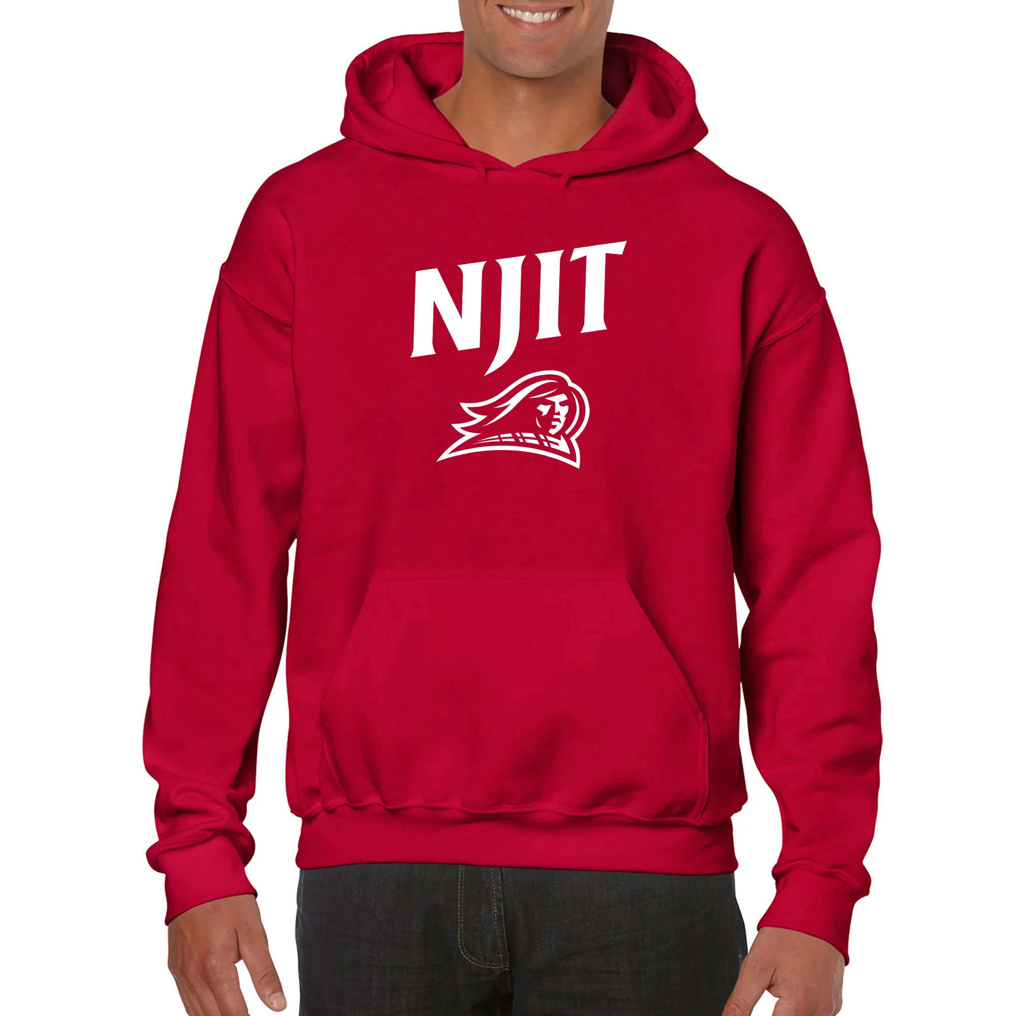 New Jersey Institute of Technology Arch Logo Hoodie - Red - Image 3