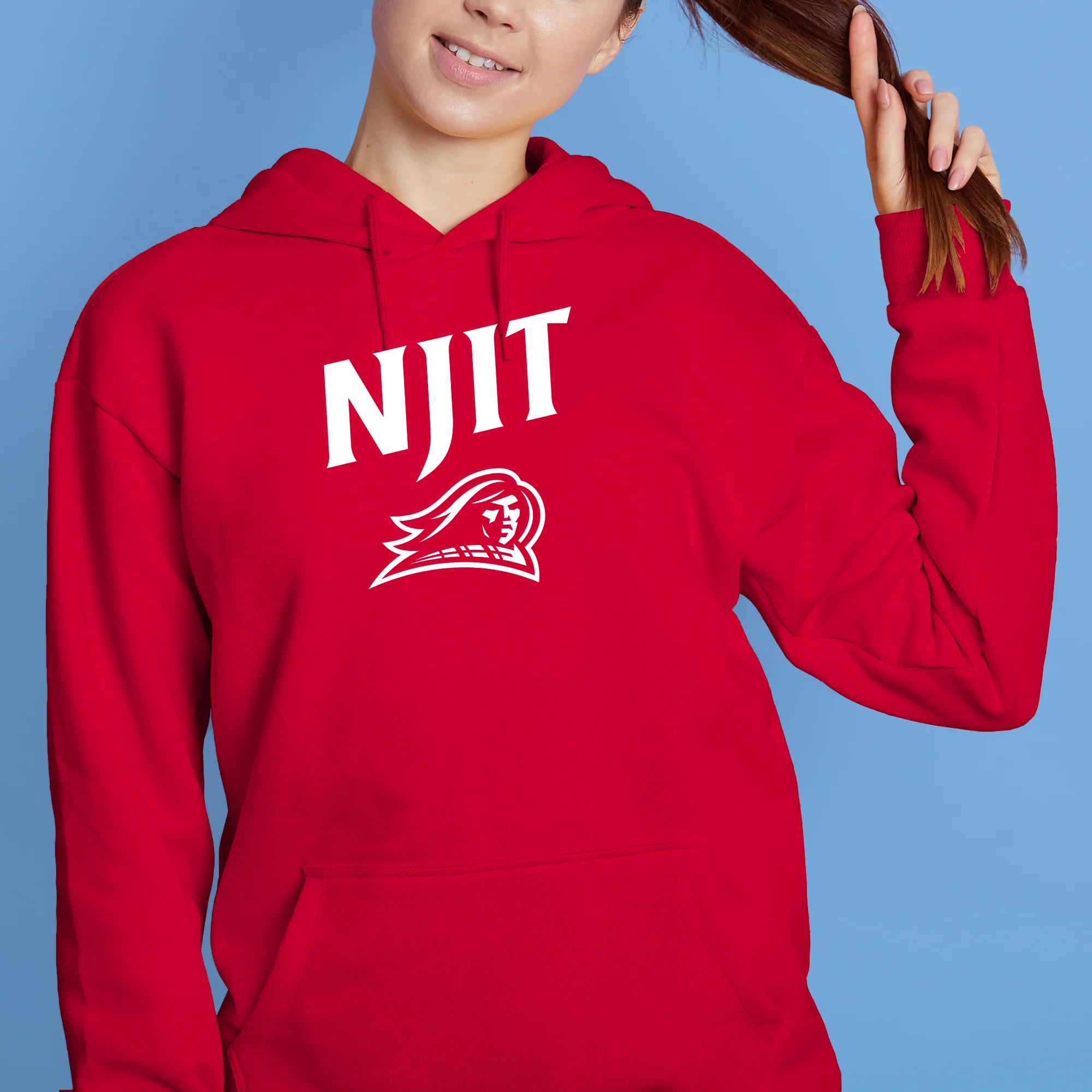 New Jersey Institute of Technology Arch Logo Hoodie - Red - Image 4