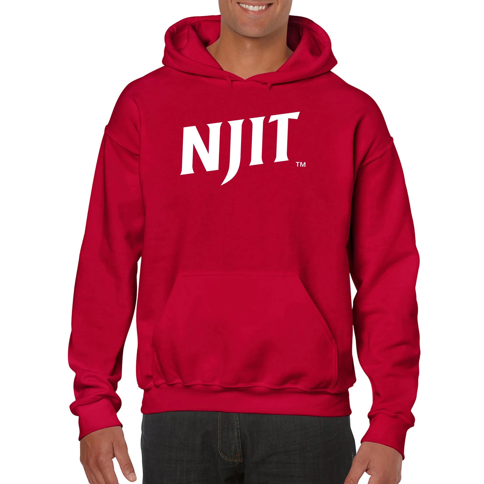 New Jersey Institute of Technology Basic Block Hoodie - Red - Image 3