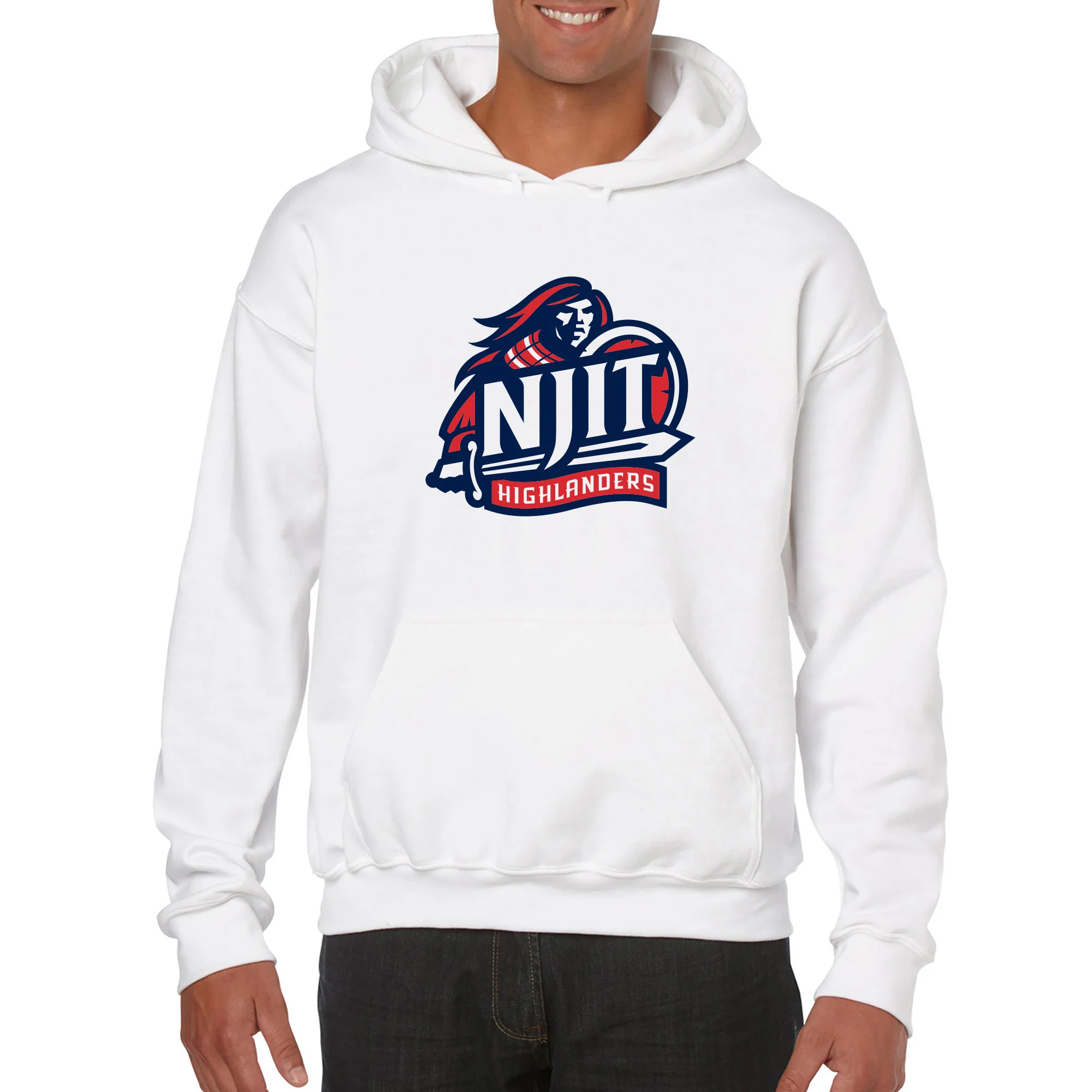 New Jersey Institute of Technology Primary Logo Hoodie - White - Image 3