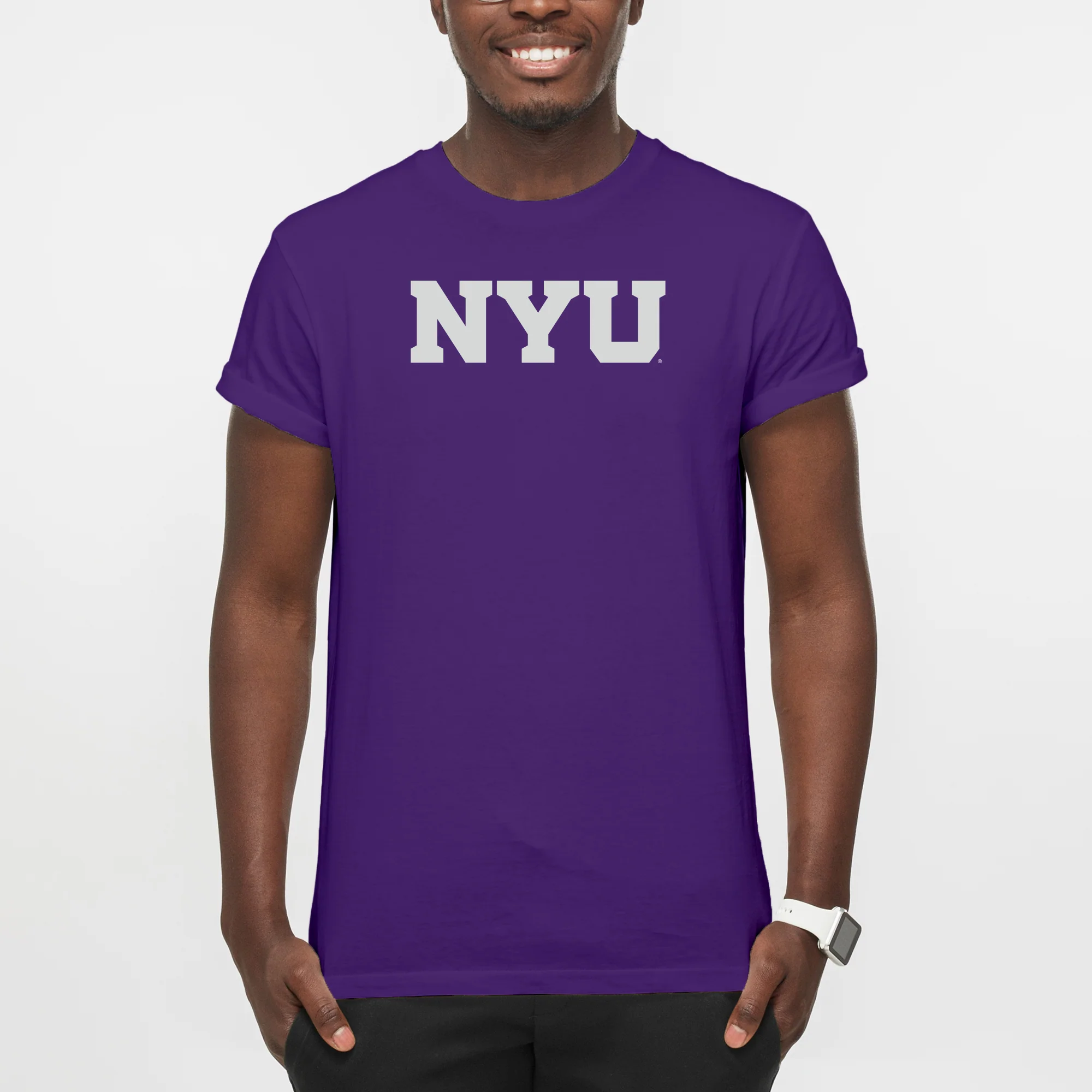 New York University Violets Basic Block T-Shirt - Purple - Image 3