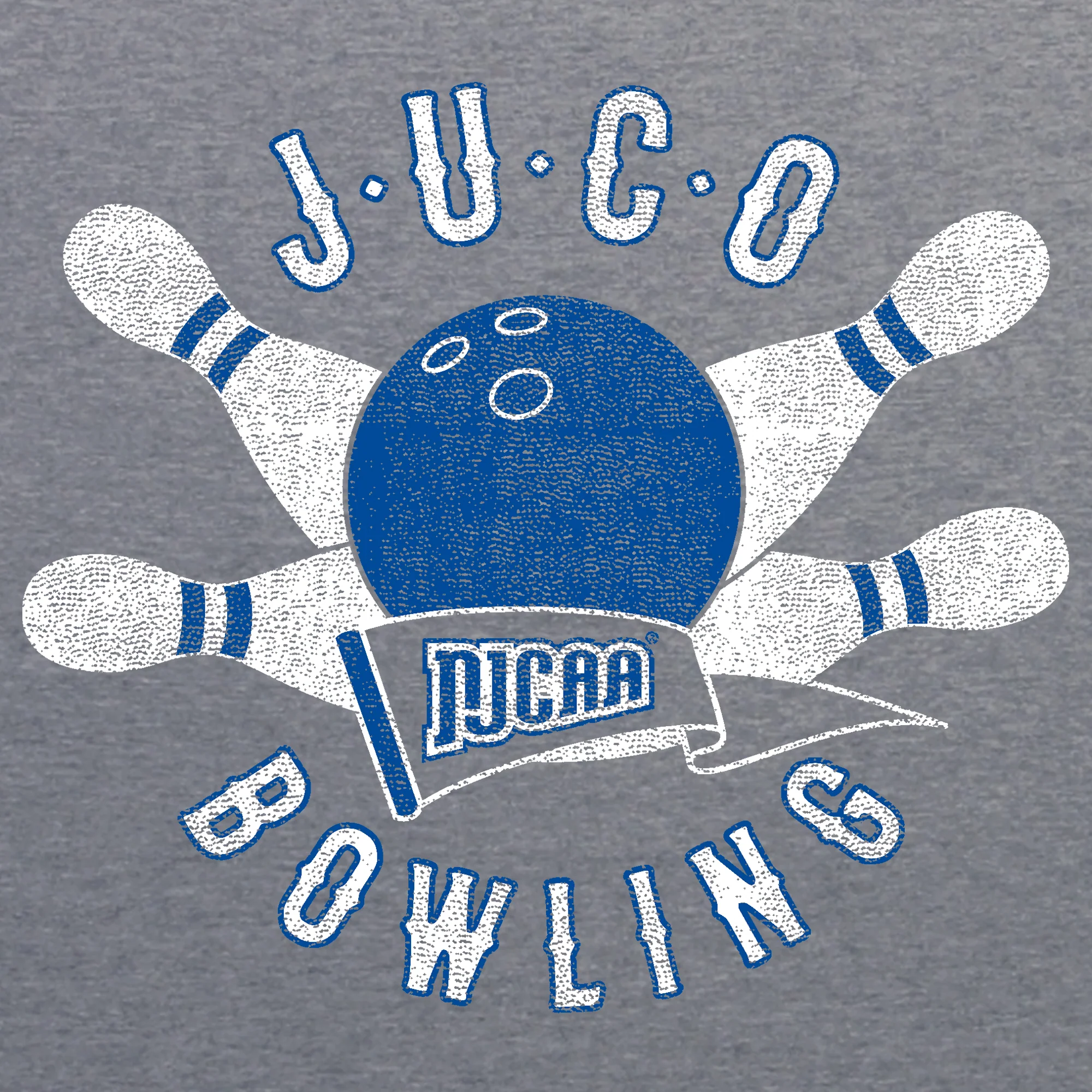 NJCAA JUCO Bowling Emblem - Junior College Athletics Triblend T Shirt - Premium Heather - Image 2